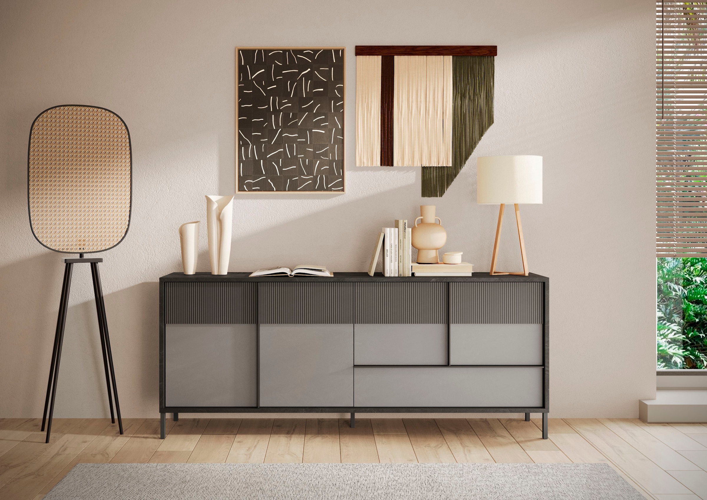 INOSIGN Sideboard »Everest Breite 206 cm, Kommode mit 4 Türen u. 1 Schubkasten«, Anrichte, Soft/Self Closing, Korpus 22 mm