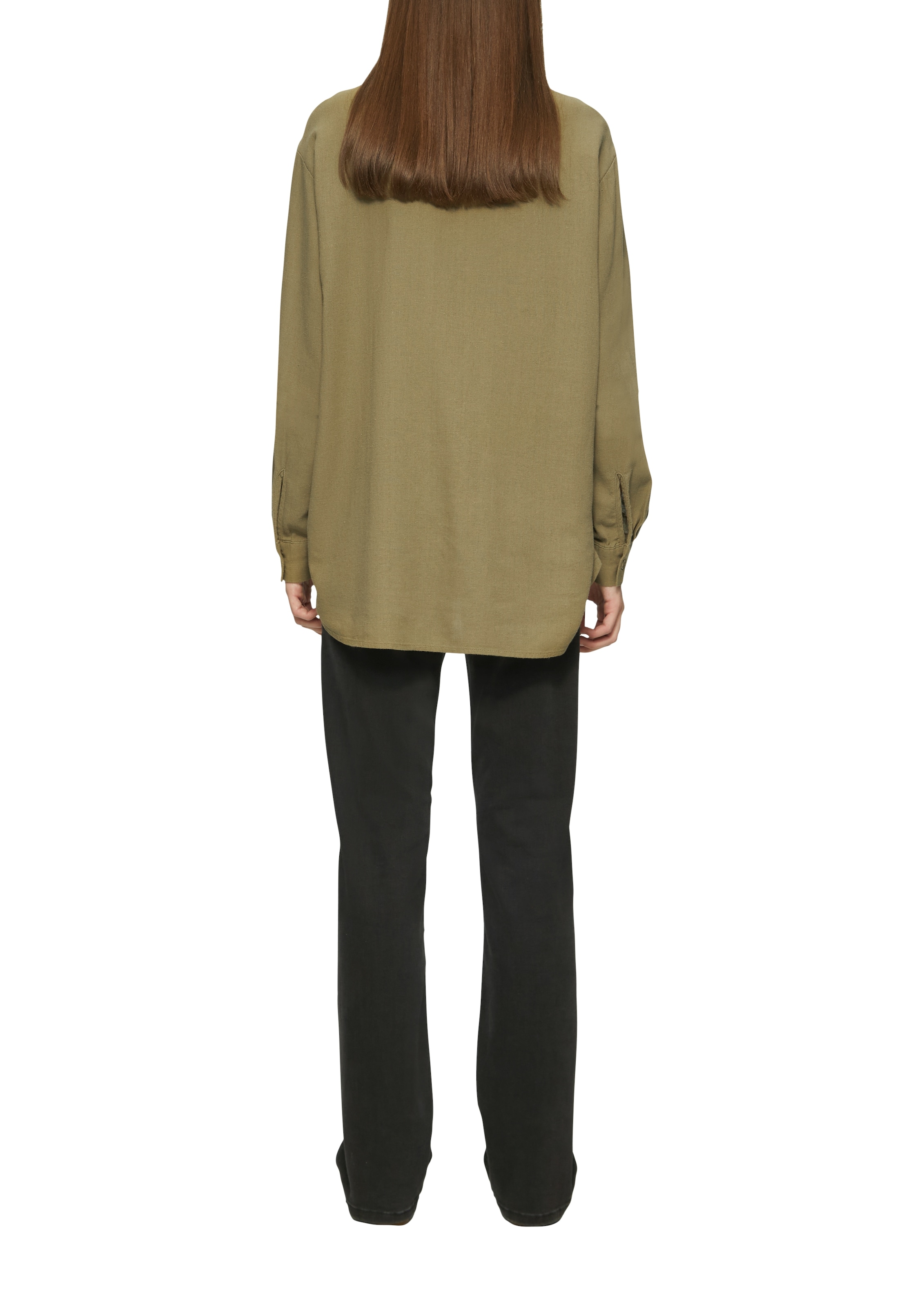 QS Langarmbluse aus einem Leinenmix mit Viskose