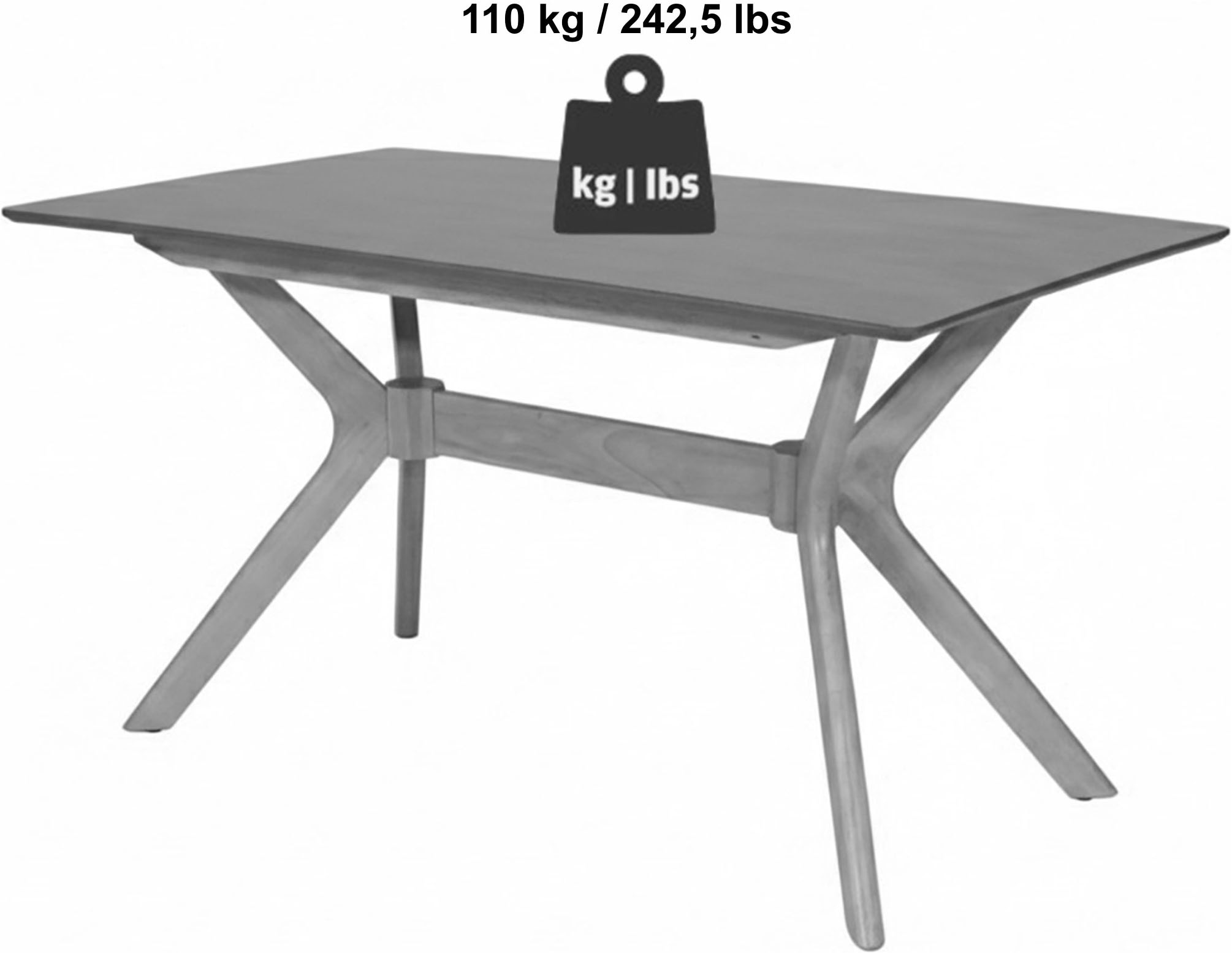 Jahnke Esstisch »DINE REX« Esstisch, Massivholz, Skandi-Look, bis zu 6 Personen, 140x80 cm