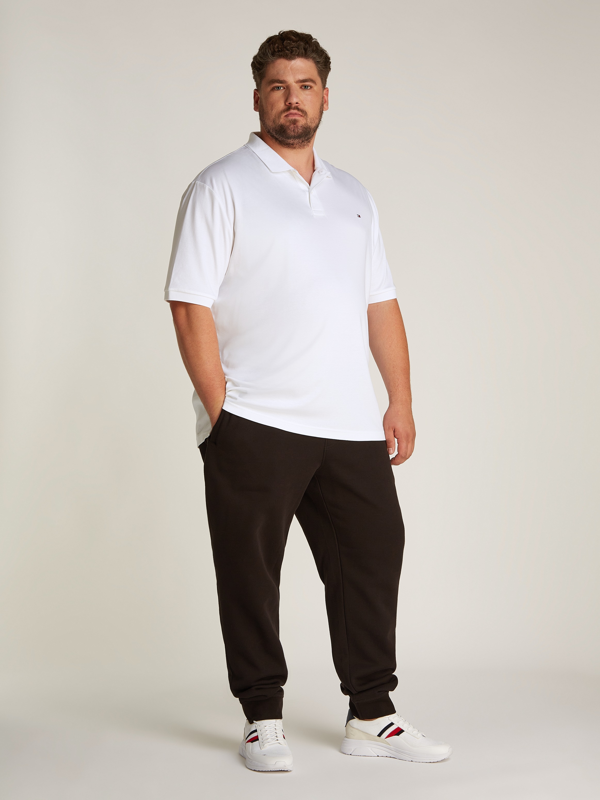 Tommy Hilfiger Big & Tall Poloshirt »BT-LIQUID COTTON ESSENTIAL POL-B«, in Großen Größen, Logostickerei