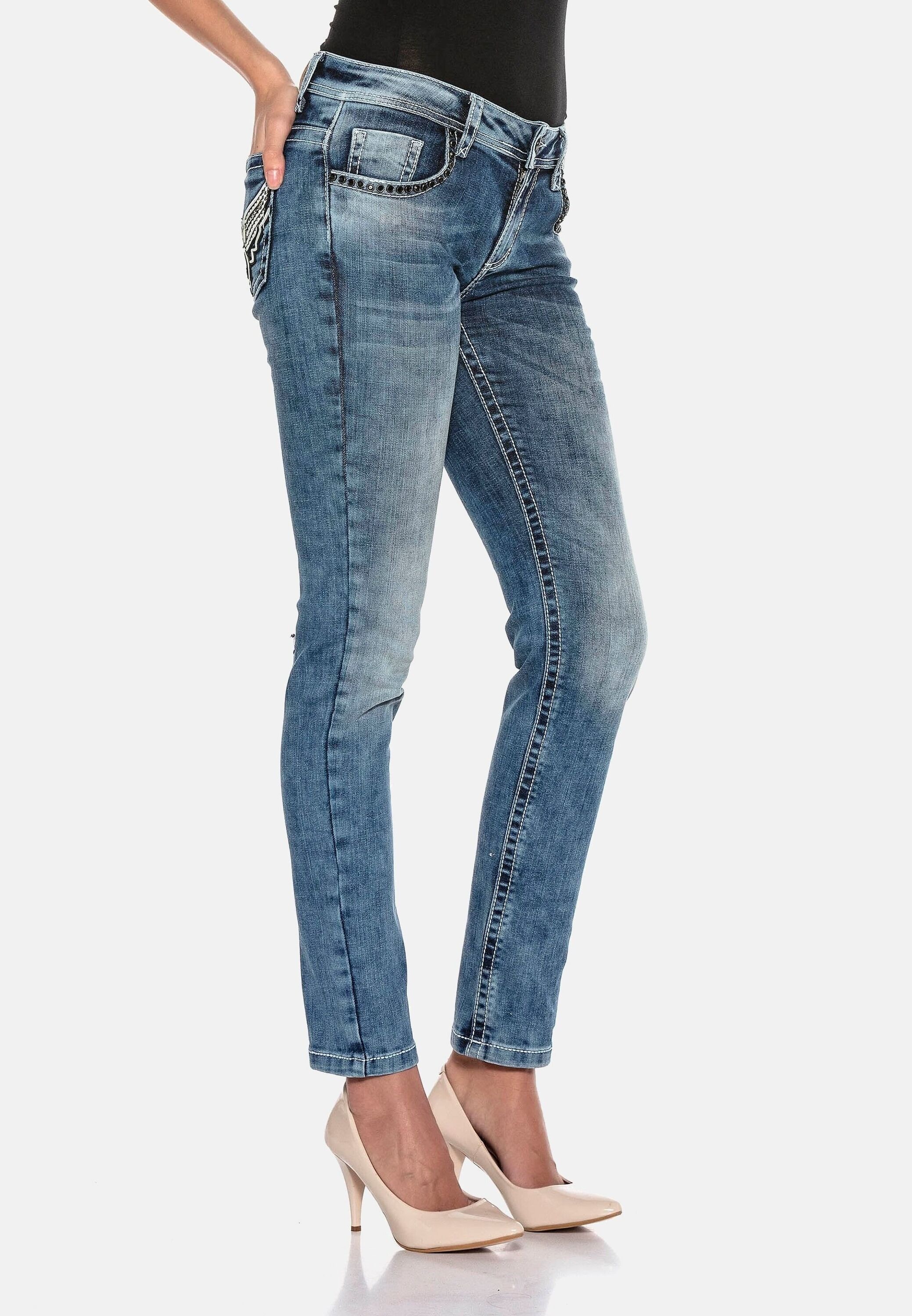 Cipo & Baxx Slim-fit-Jeans »Cipo & Baxx Jeans« mit Flügel Design, WD401