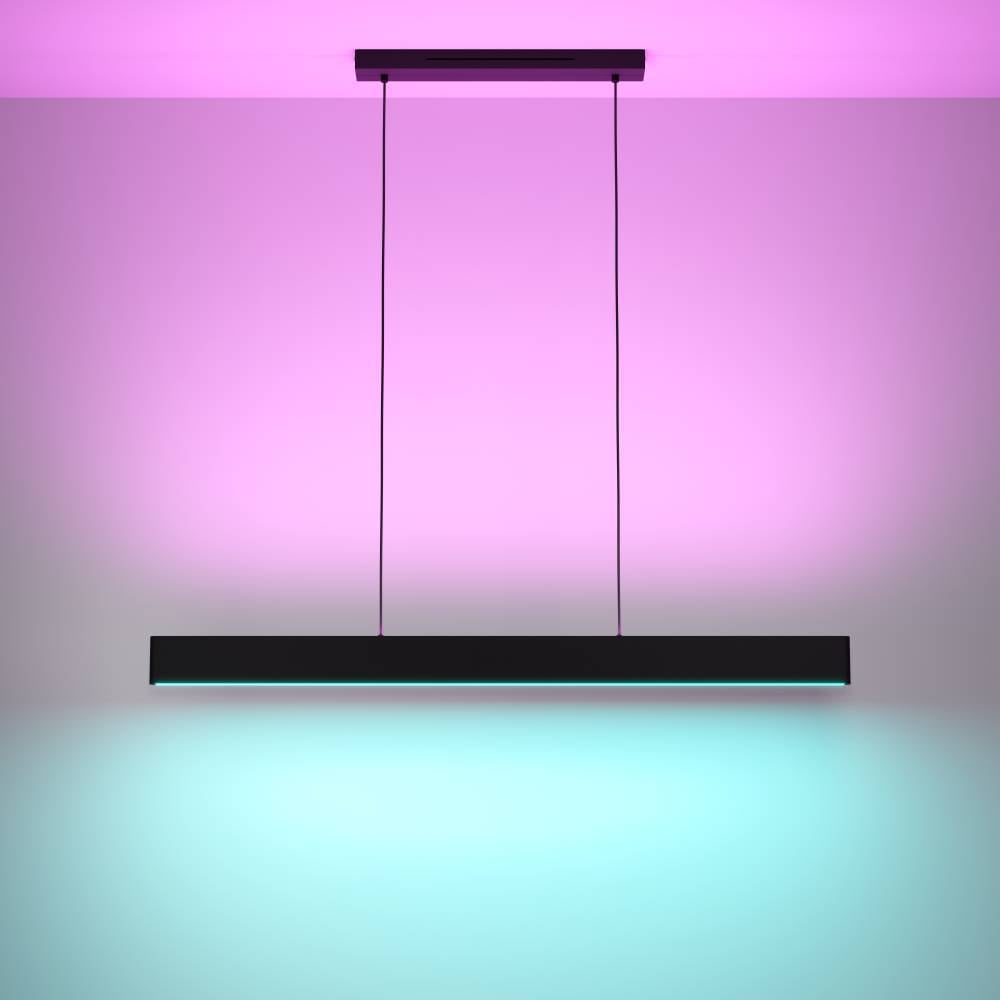 EGLO Hängeleuchte »ANDREAS-Z Hängelampe schwarz, ZigBee 3.0, Pendelleuchte, Pendellampe«, 2 flammig, Leuchtmittel LED-Modul | LED fest integriert, Timer, App / Sprachsteuerung Alexa, 117x7x110cm, exkl. Fernbedienung
