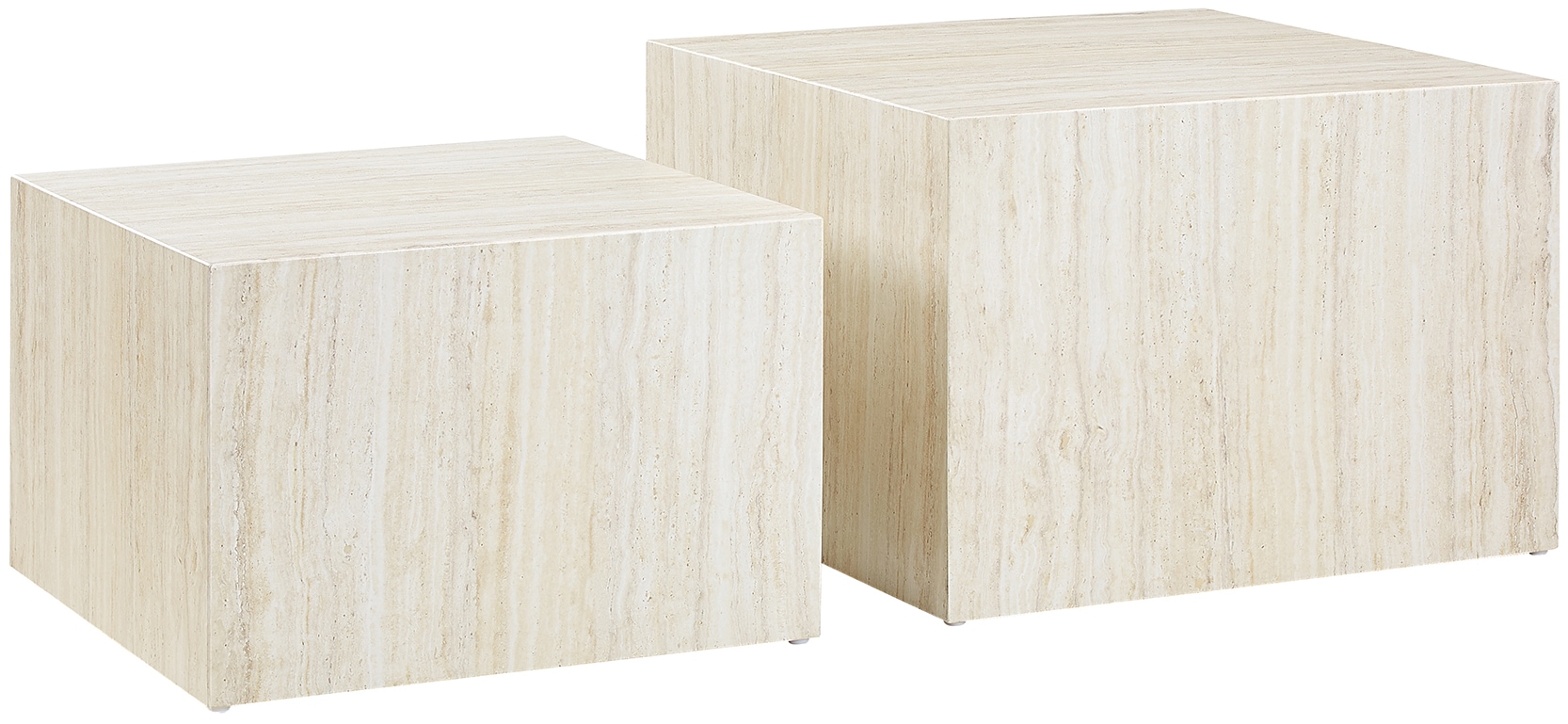 SalesFever Couchtisch »Almeria Bestelltisch«, (Set, 2 St., 2er Set), quadratisch, in Marmoroptik foliert