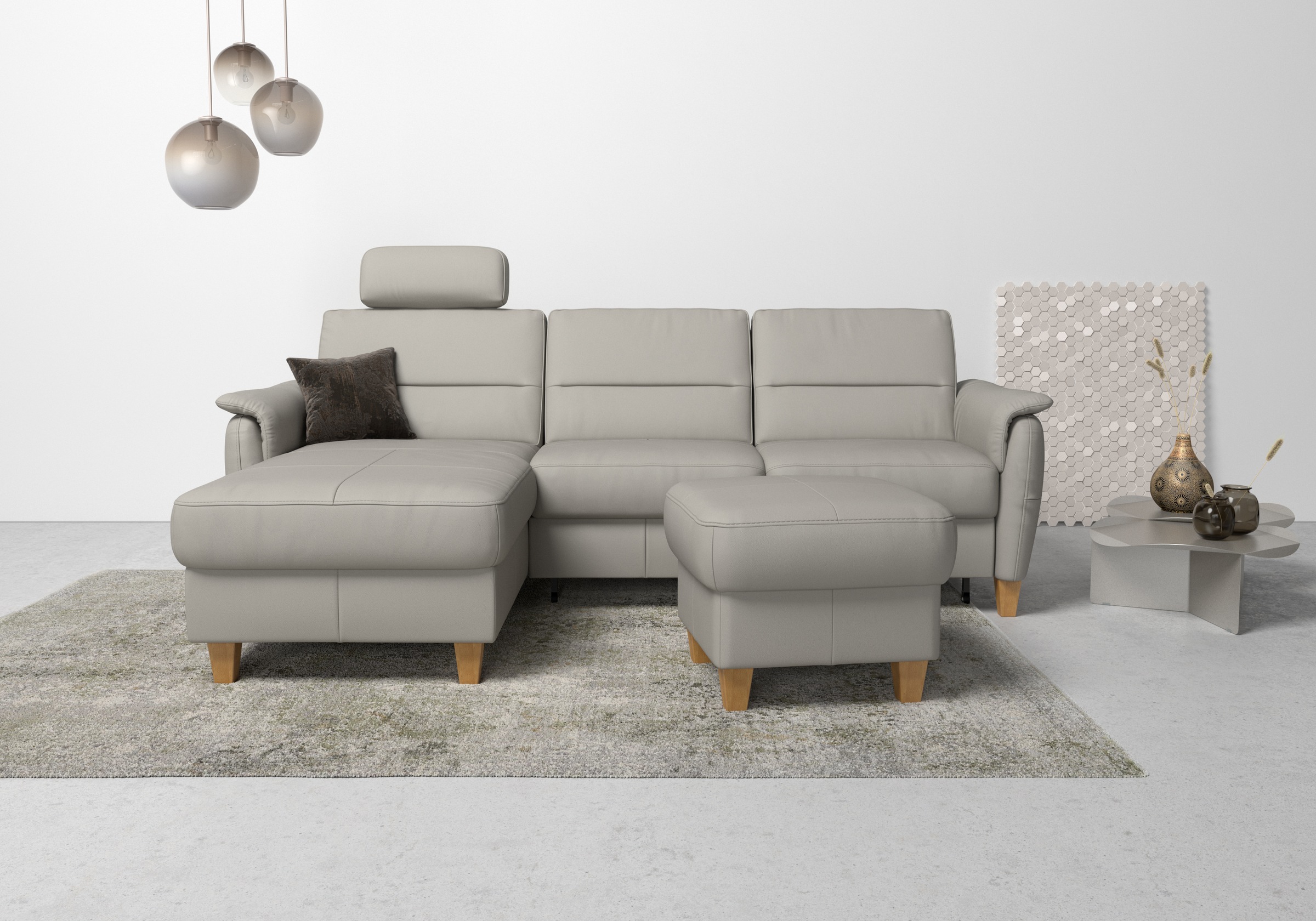 Home affaire Ecksofa »Palmera L-Form«, Federkern, wahlweise mit Bettfunktion und mit/ohne Bettkasten