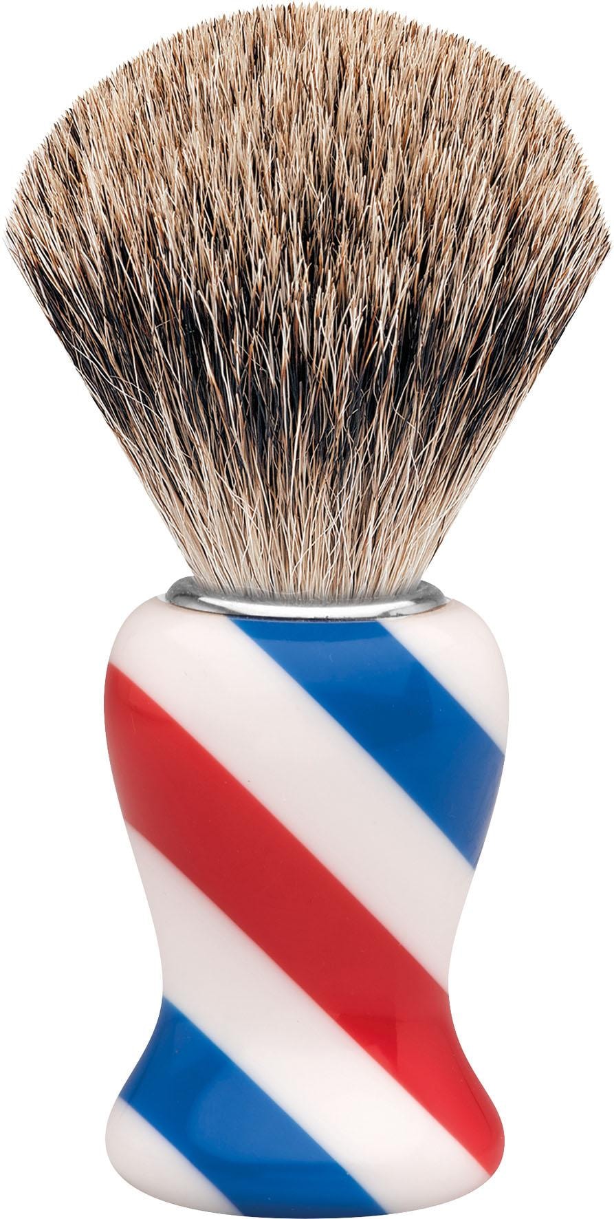 Rasierpinsel »M«, Dachshaar, Barbershop Design/Stripes