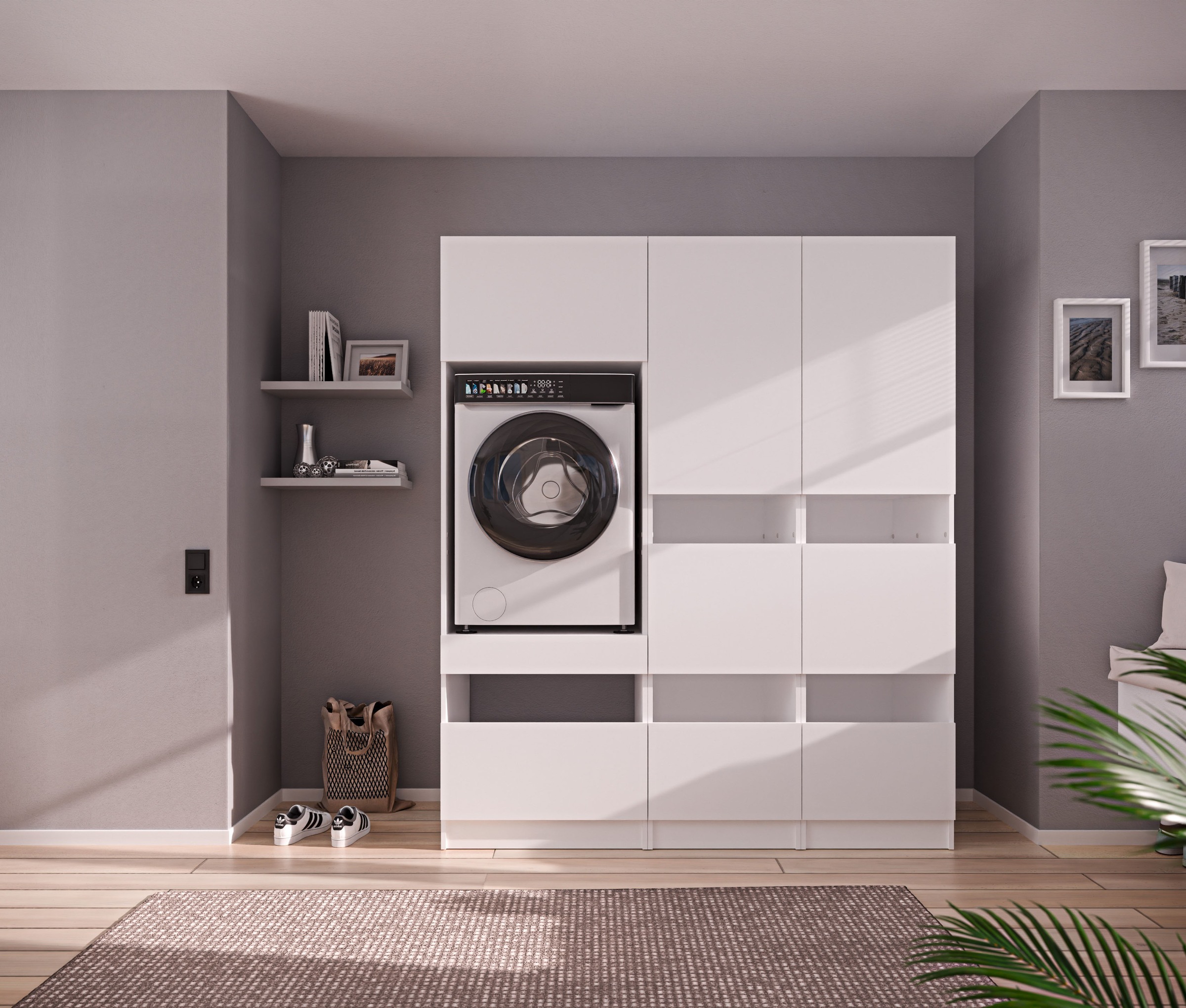BASIC by Balculina Mehrzweckschrank-Set »Washhome B/T/H 168x68x200 cm« 3 Stk. tlg.
