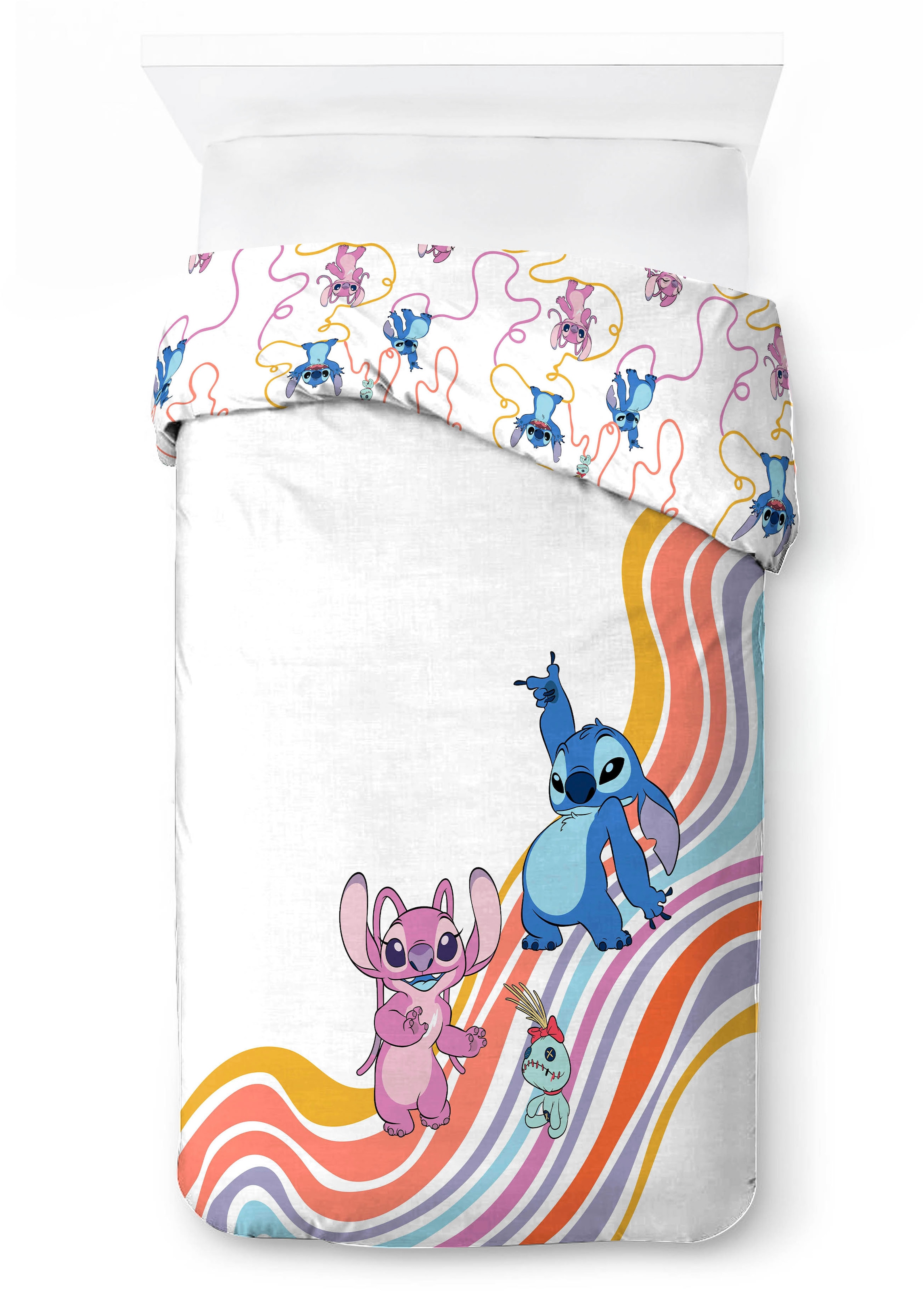 Disney Kinderbettwäsche »Disney Lilo & Stitch Bettbezug-Set 135x200 cm + Kissenbezug 80x80 cm« 2 tlg. 100 % Baumwolle, maschinenwaschbar, wendbar