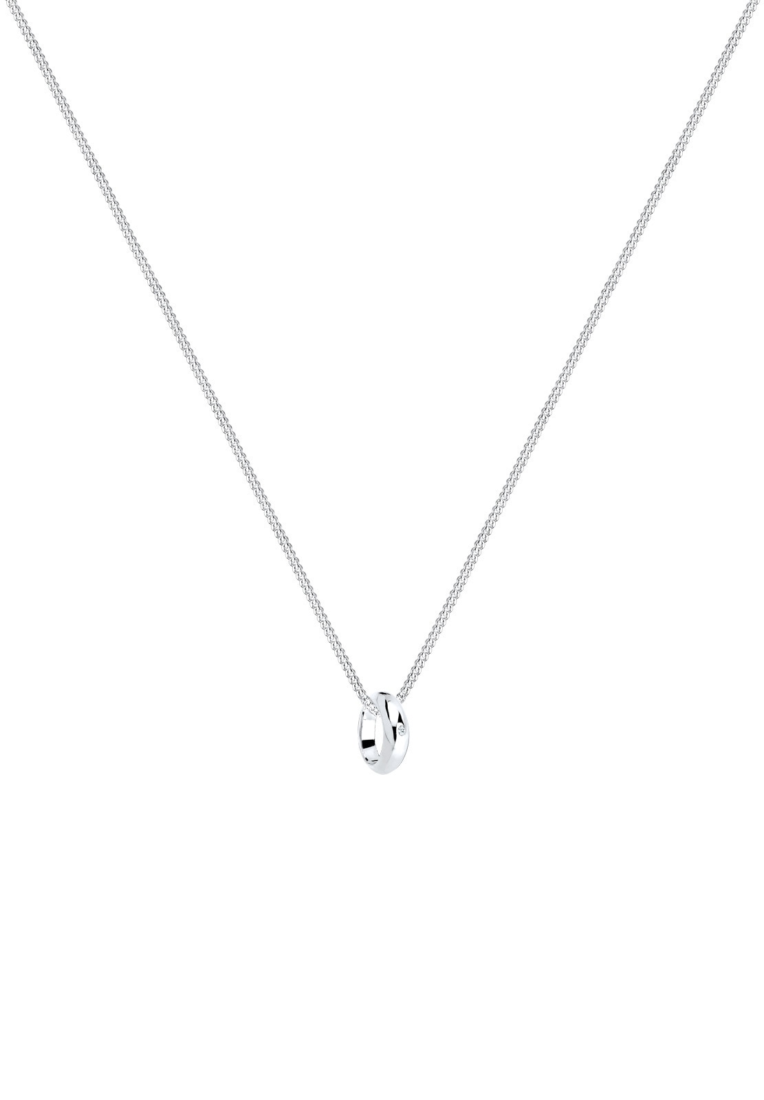 Elli DIAMONDS Silberkette »Halskette Diamant Weiß Brillantschliff (0.005 ct) 925 Sterling Silber«