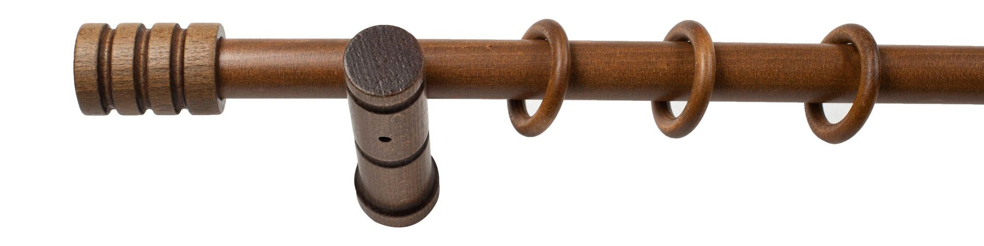 SN DECO GROUP Gardinenstange »Pisa« 1 läufig-läufig Fixmaß 28 mm, Holz, verschiedene Längen und Farben, Komplettset