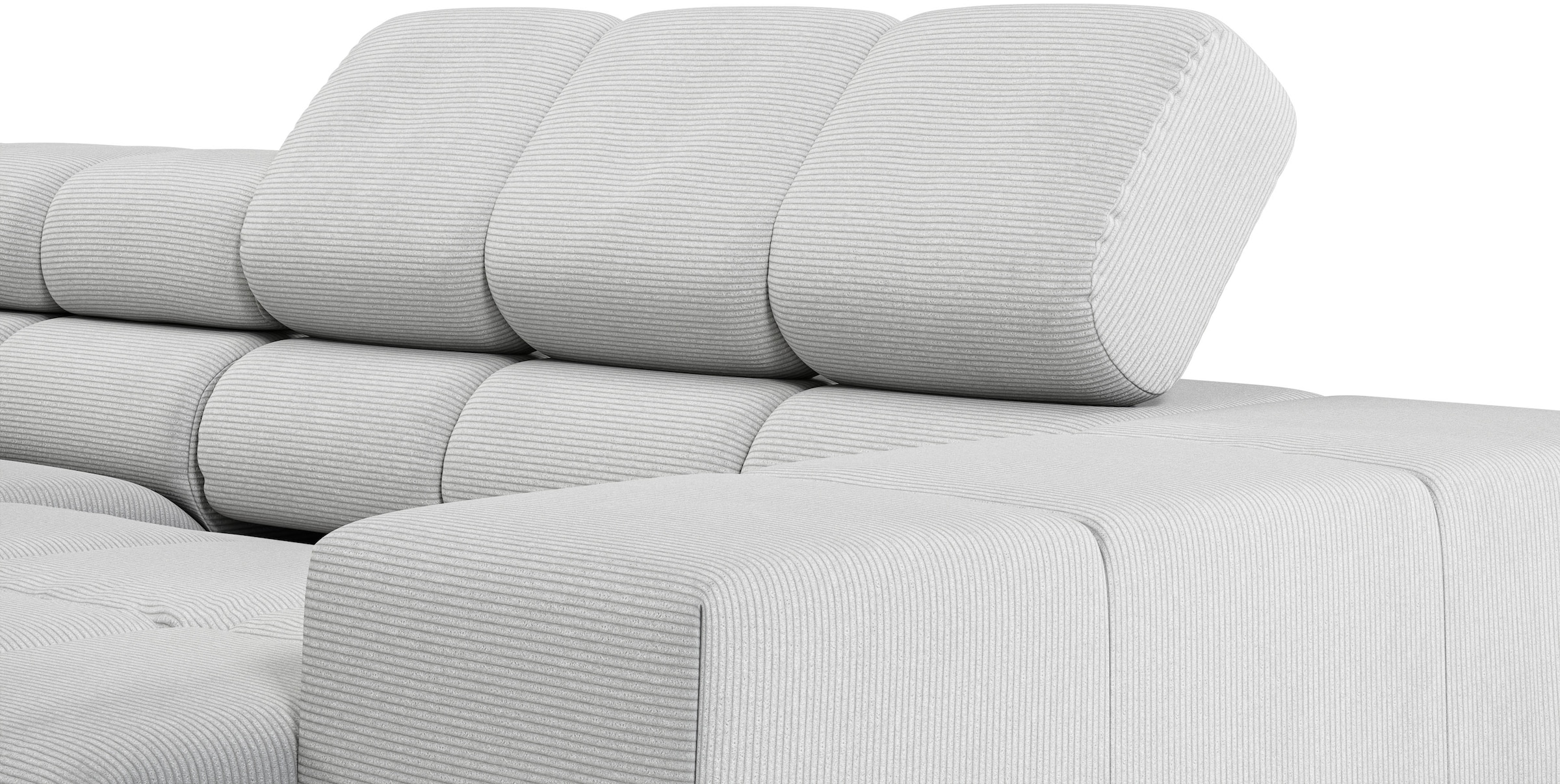 INOSIGN Ecksofa »Ancona, incl. Kopfteilverstellung + 3 Zierkissen, L-Form, Breite 249cm«, wahlweise motorische Sitztiefenverstellung, B/T(H: 249/215/70 cm