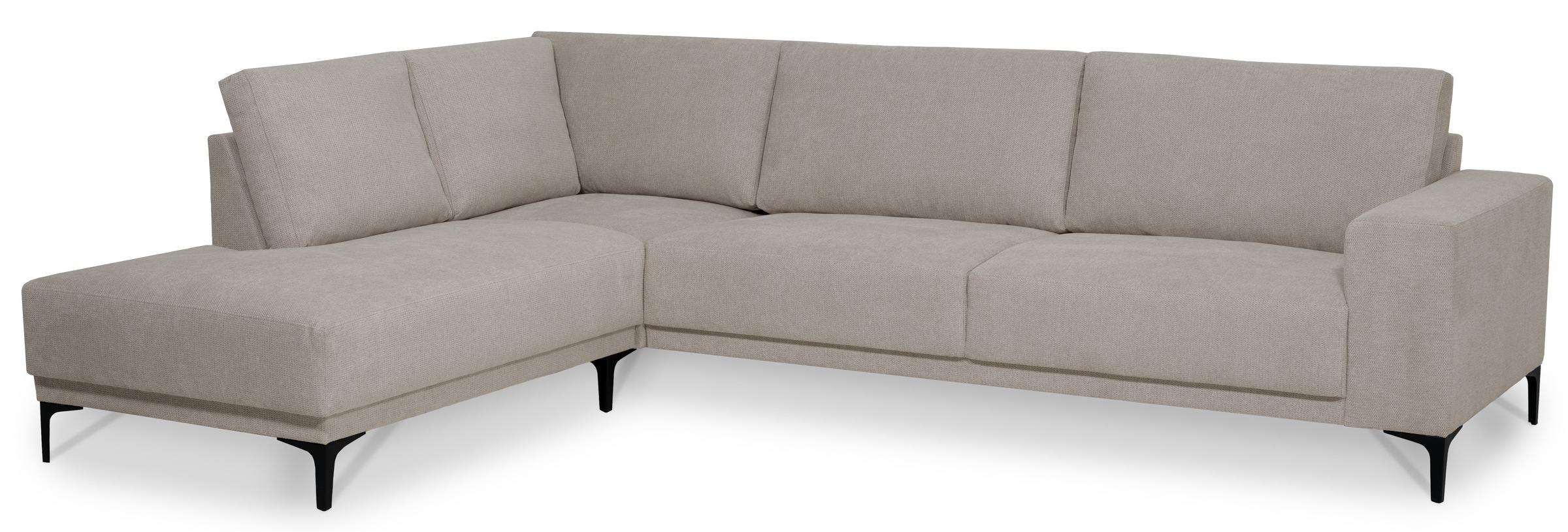Places of Style Ecksofa »Xander, L-Form,«, Breite 289 cm, Webstoff, Soft-Touch Chenille, schwarze Metallfüße