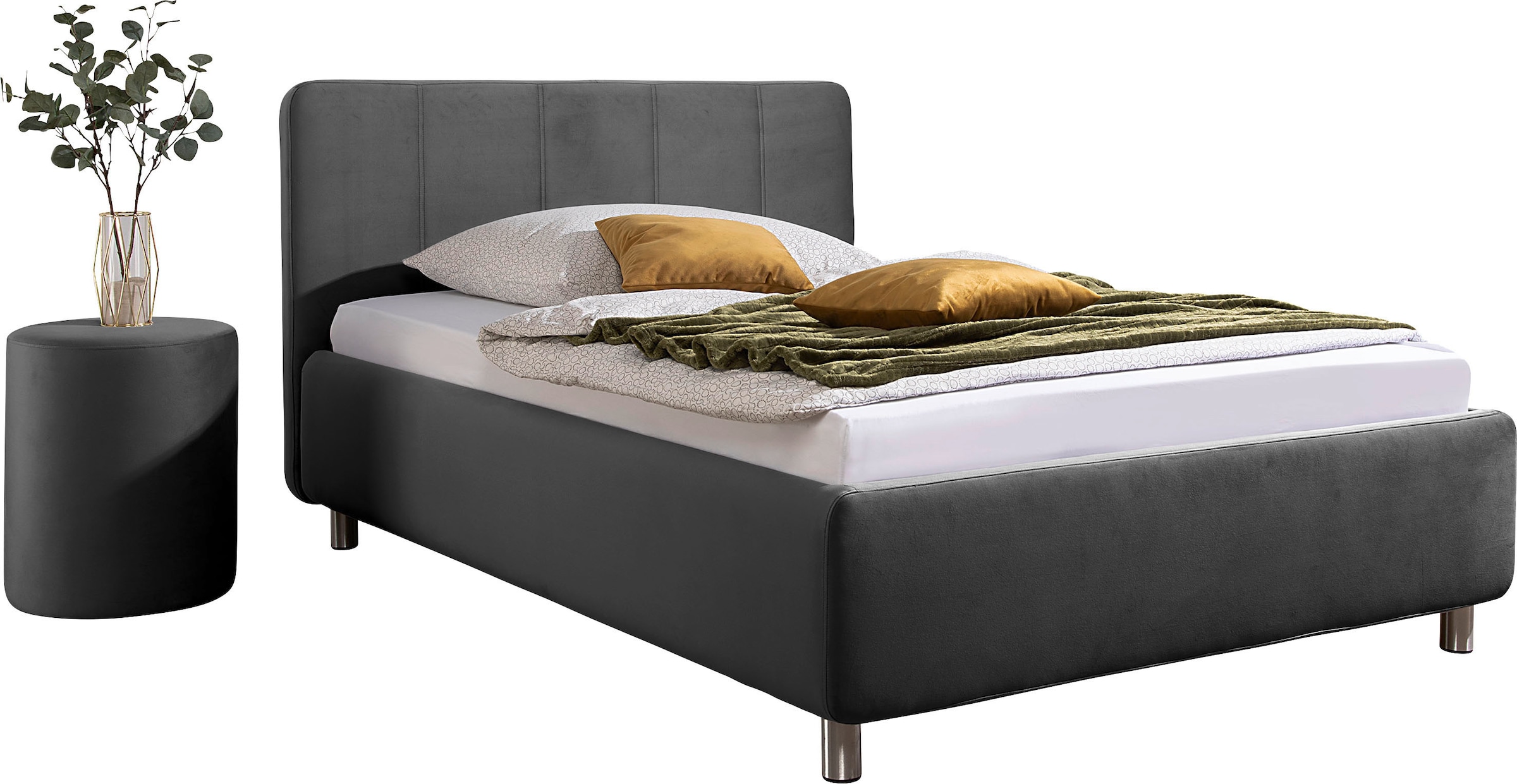 Maintal Polsterbett »Wiesenblick, in Samt &Struktur erhältlich« mit Bettkasten, wahlweise in H2,H3 oder H4