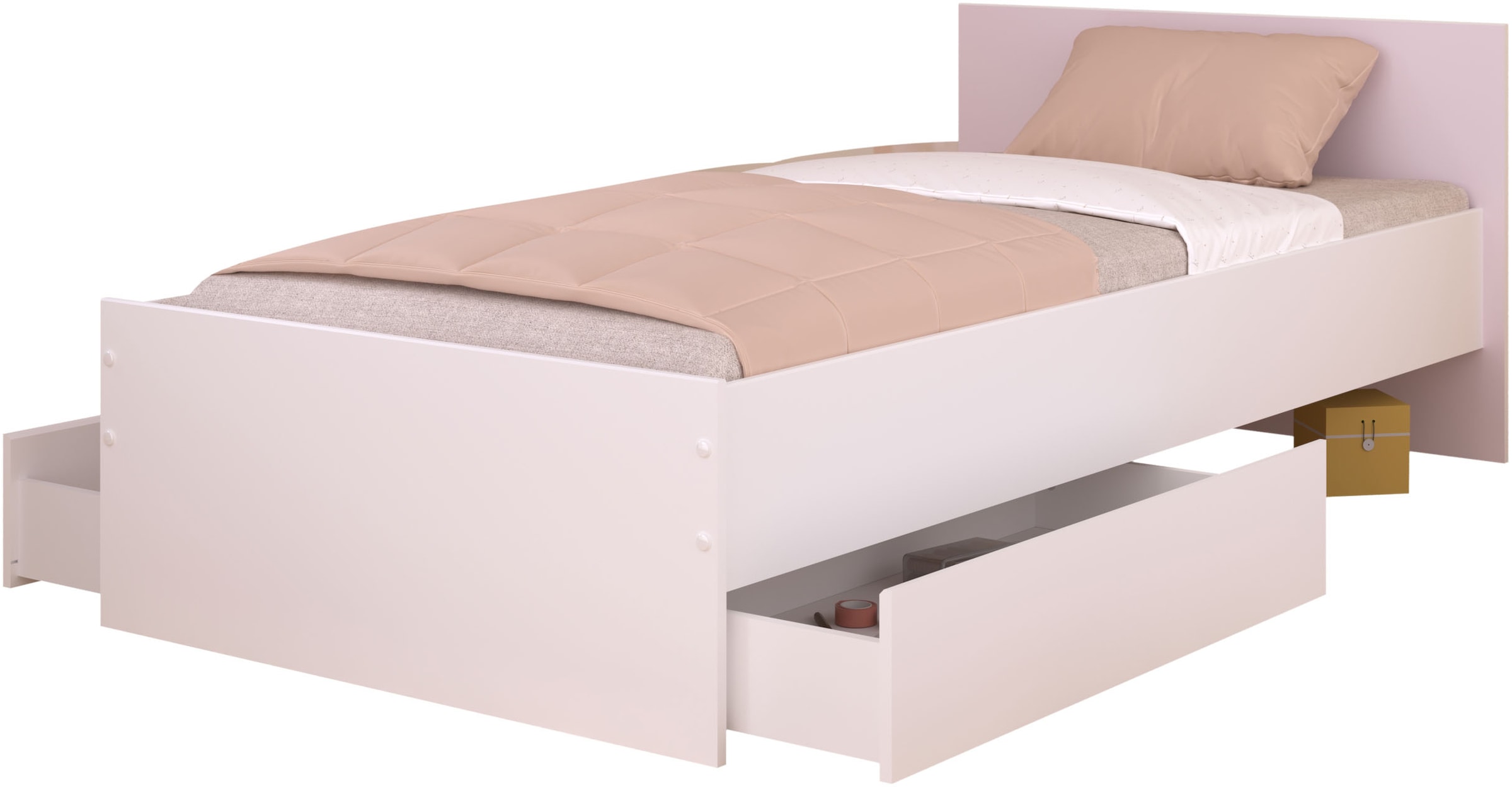 Parisot, Stauraumbett »Pirouette 5« Set, 1 tlg. Kopfteil - drehbar Grau oder Rosa, Weiß + Grau oder Rosa, drehbar + Weiß, Liegefläche Länge Breite: 