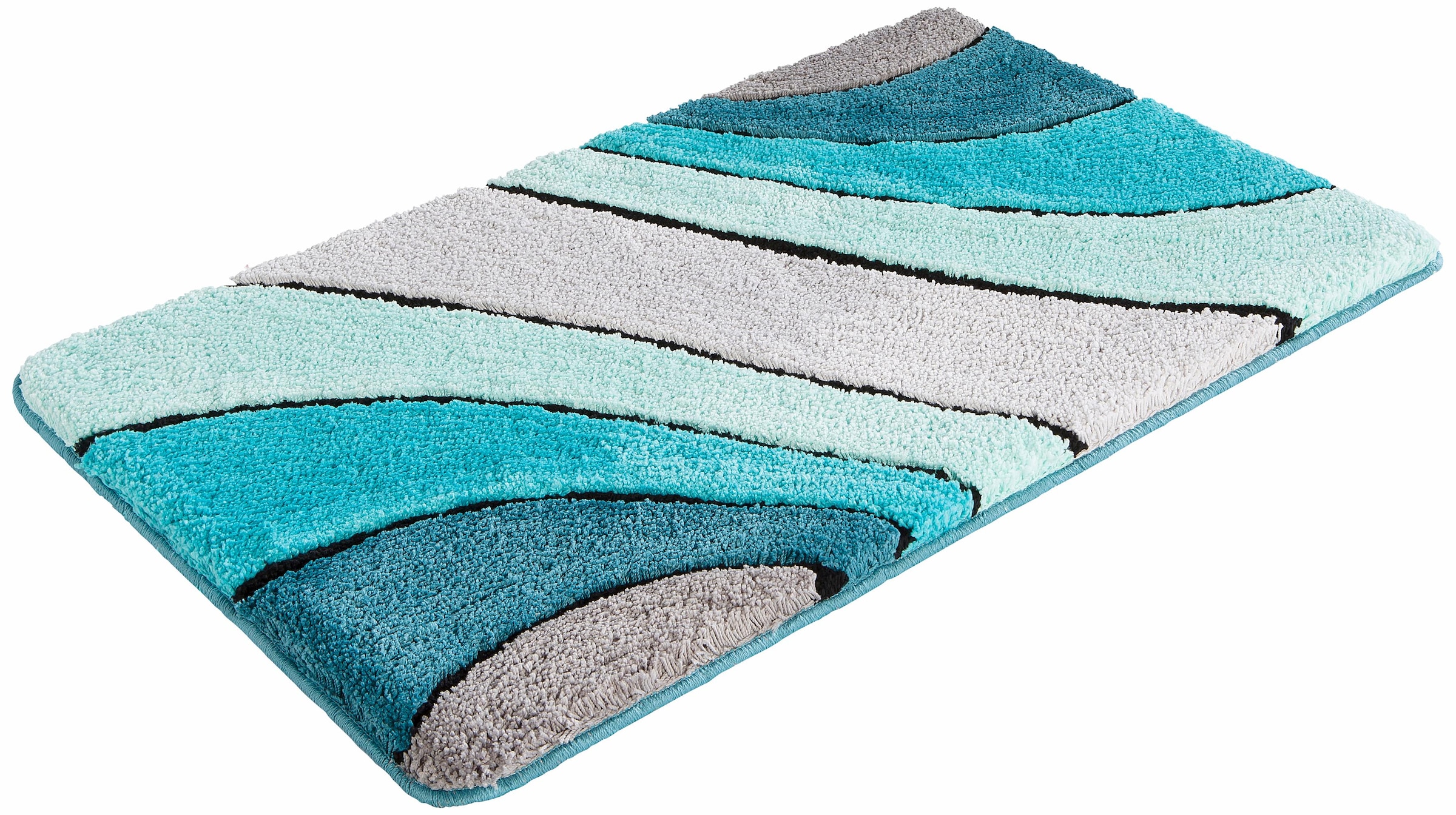 my home Badematte »Josie, Badvorleger, Badezimmer Teppich«, rutschhemmend beschichtet, fußbodenheizungsgeeignet-schnell trocknend-strapazierfähig, Badteppich, Badematten, rechteckig, rund & als 3-tlg. Set erhältlich