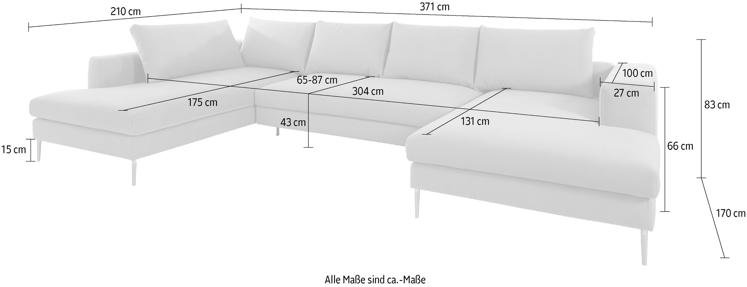 OTTO products Wohnlandschaft »Finnja, U-Form«