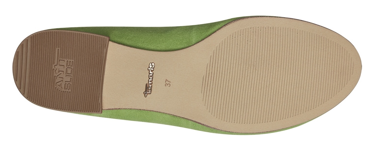 Tamaris Ballerina, Blockabsatz, Businessschuh, Schlupfschuh mit süßer Zierschleife