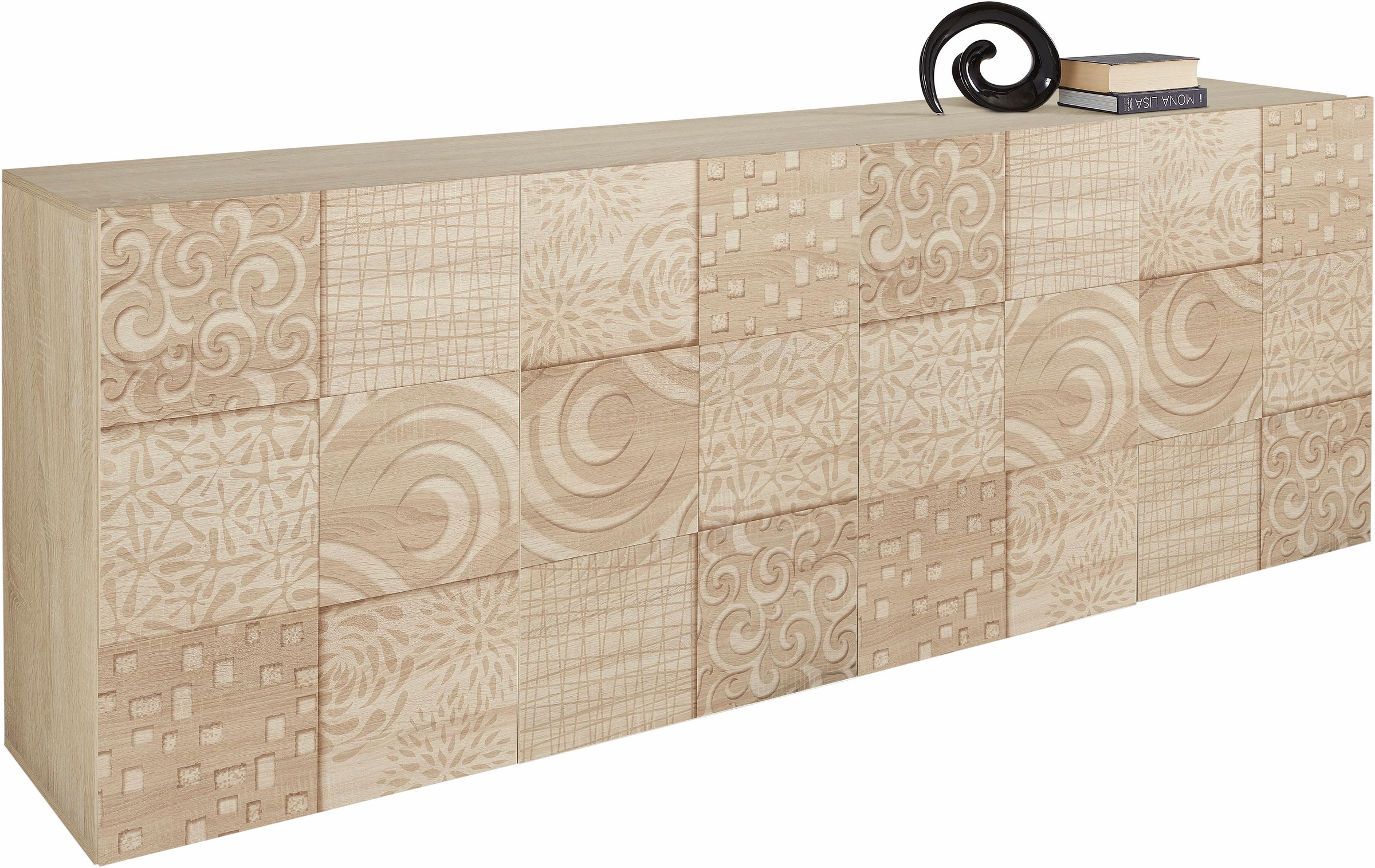 INOSIGN Sideboard »Miro«, Breite 241 cm mit dekorativem Siebdruck