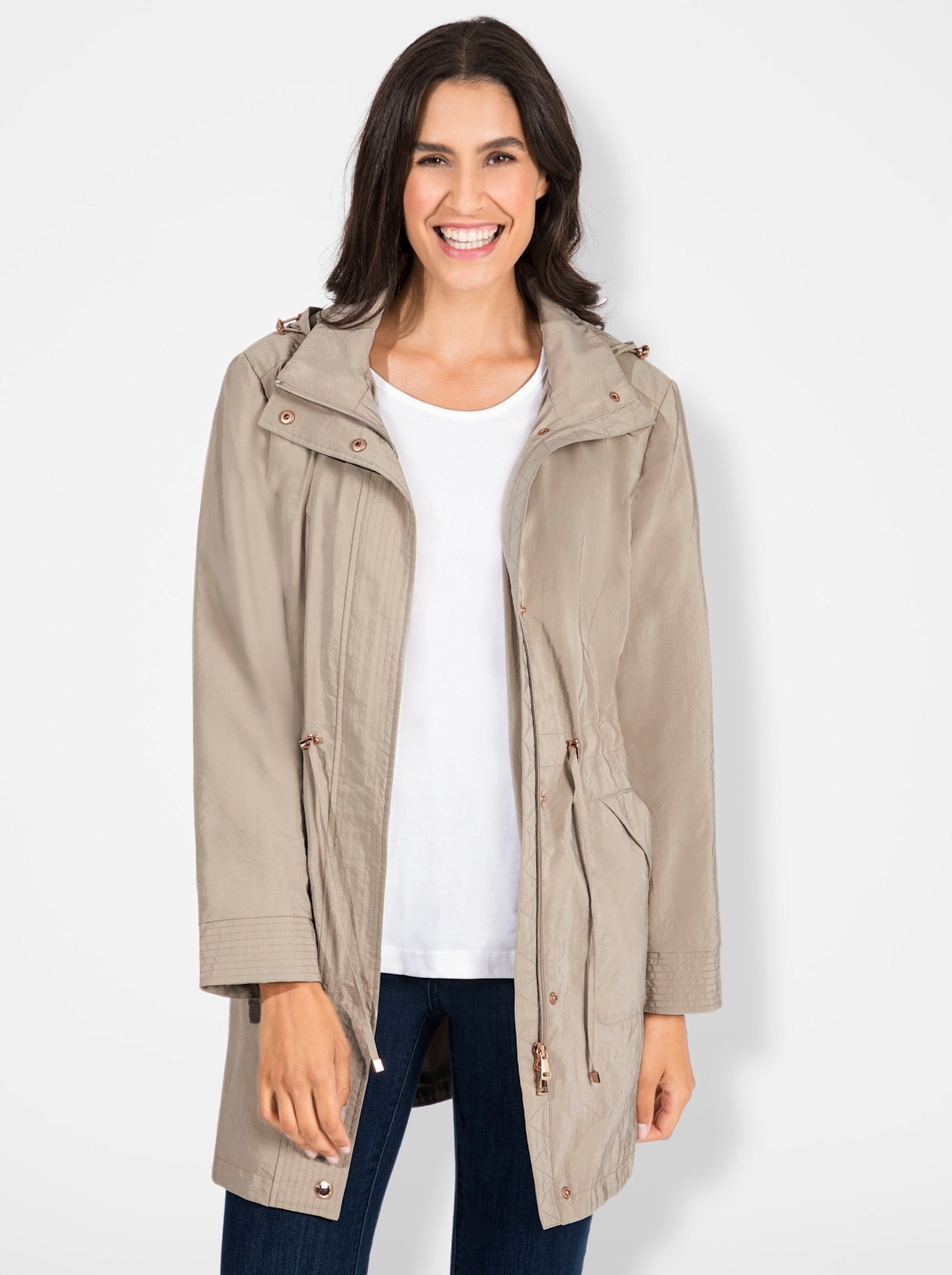 Langjacke, mit Kapuze