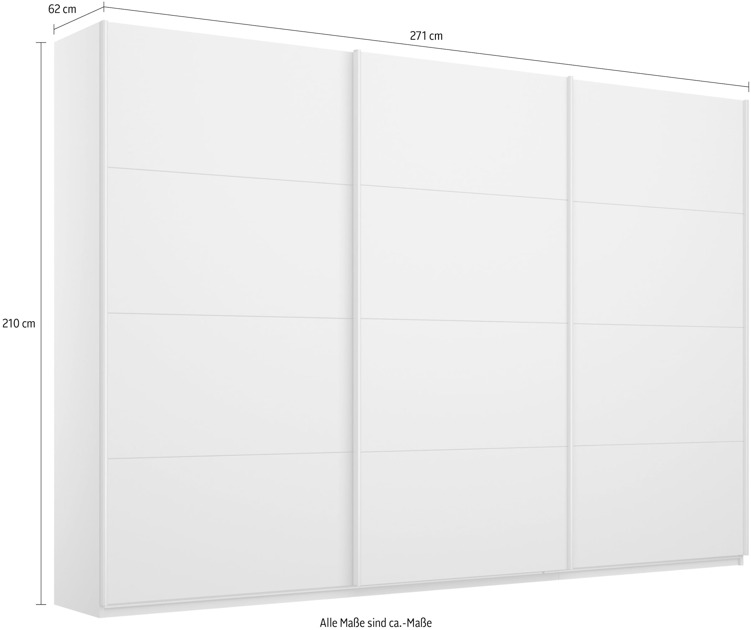 rauch Schwebetürenschrank »Kleiderschrank Schrank Garderobe KOLUNA mit Dekor-Front«, inkl. 2 Innenschubladen sowie extra Einlegeböden MADE IN GERMANY