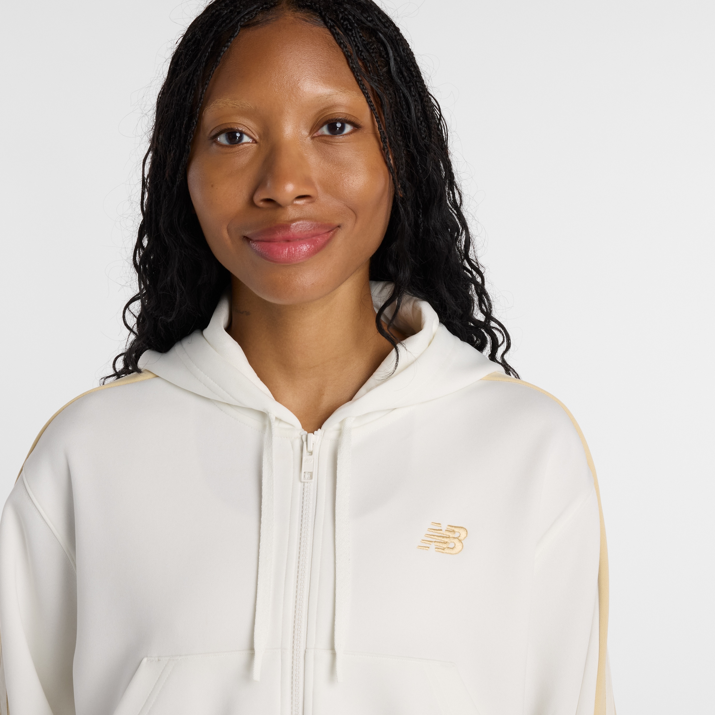 New Balance Kapuzensweatjacke mit Kapuze, aus Polyester, mit Reißverschluss