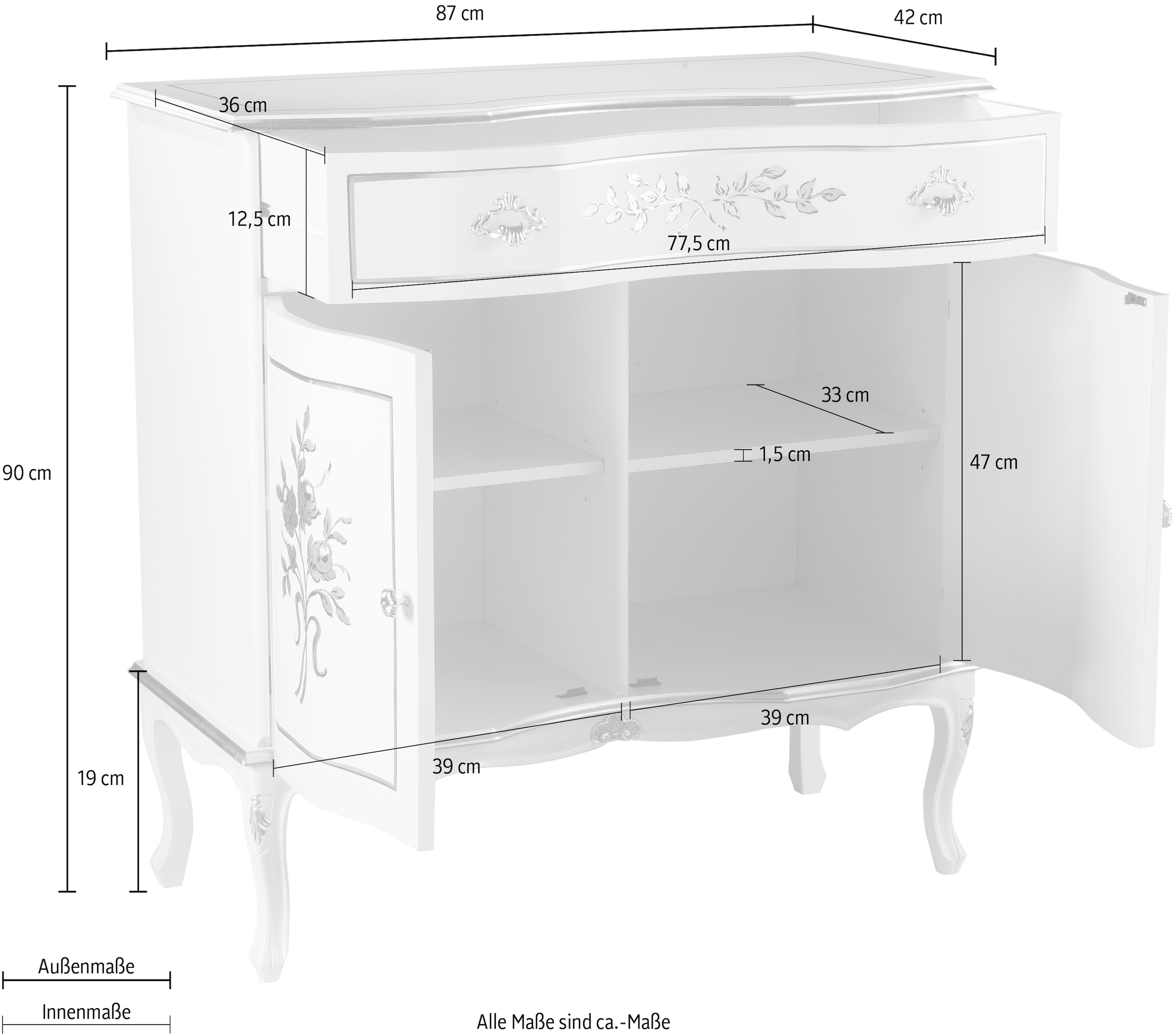 Home affaire Kommode »Milano«, Breite 87 cm