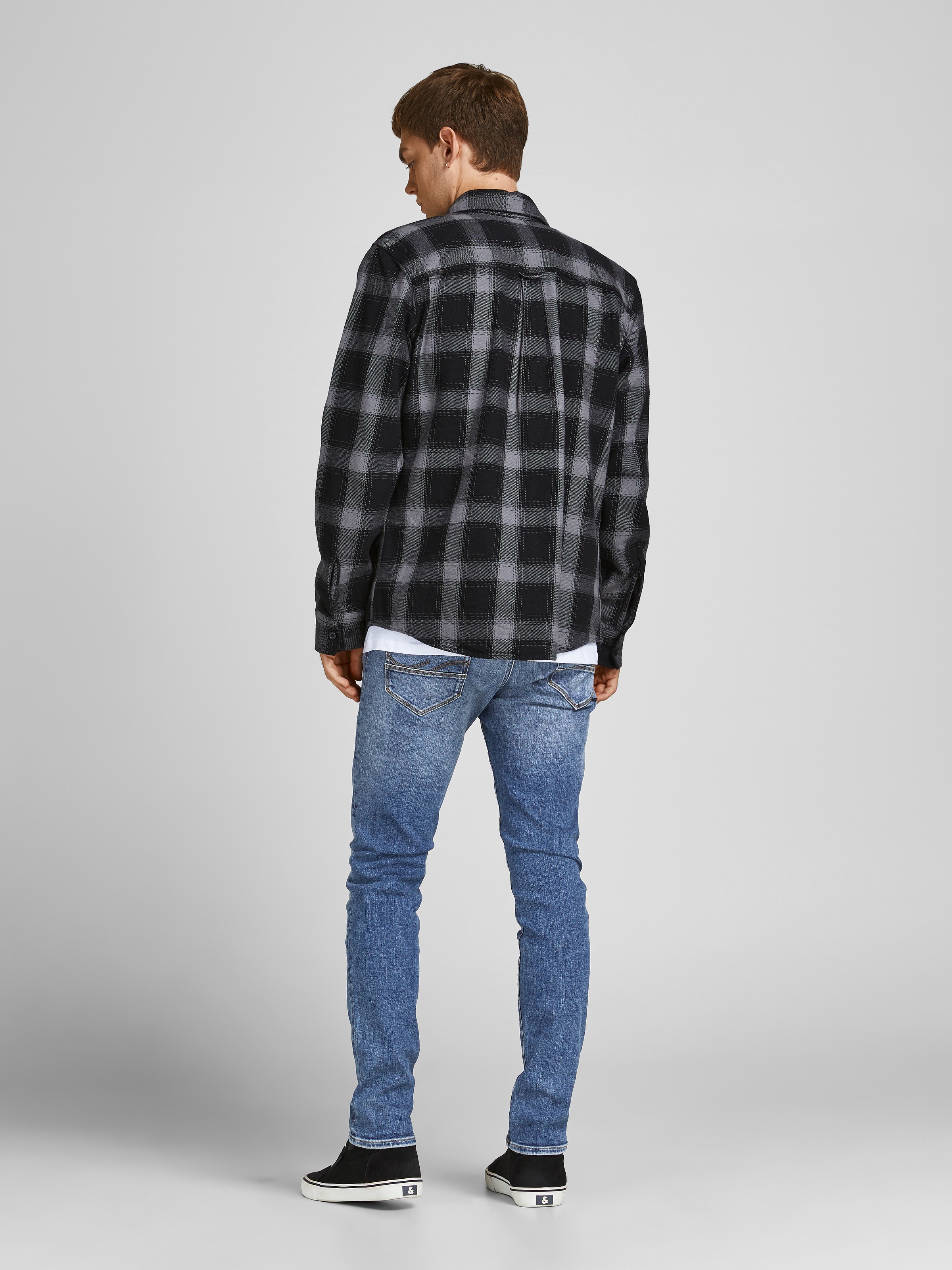 Jack & Jones Slim-fit-Jeans »JJIGLENN – Jeans mit Gürtelschlaufen und Used-Waschung« Used, modisch, slim fit, Denim/Jeans