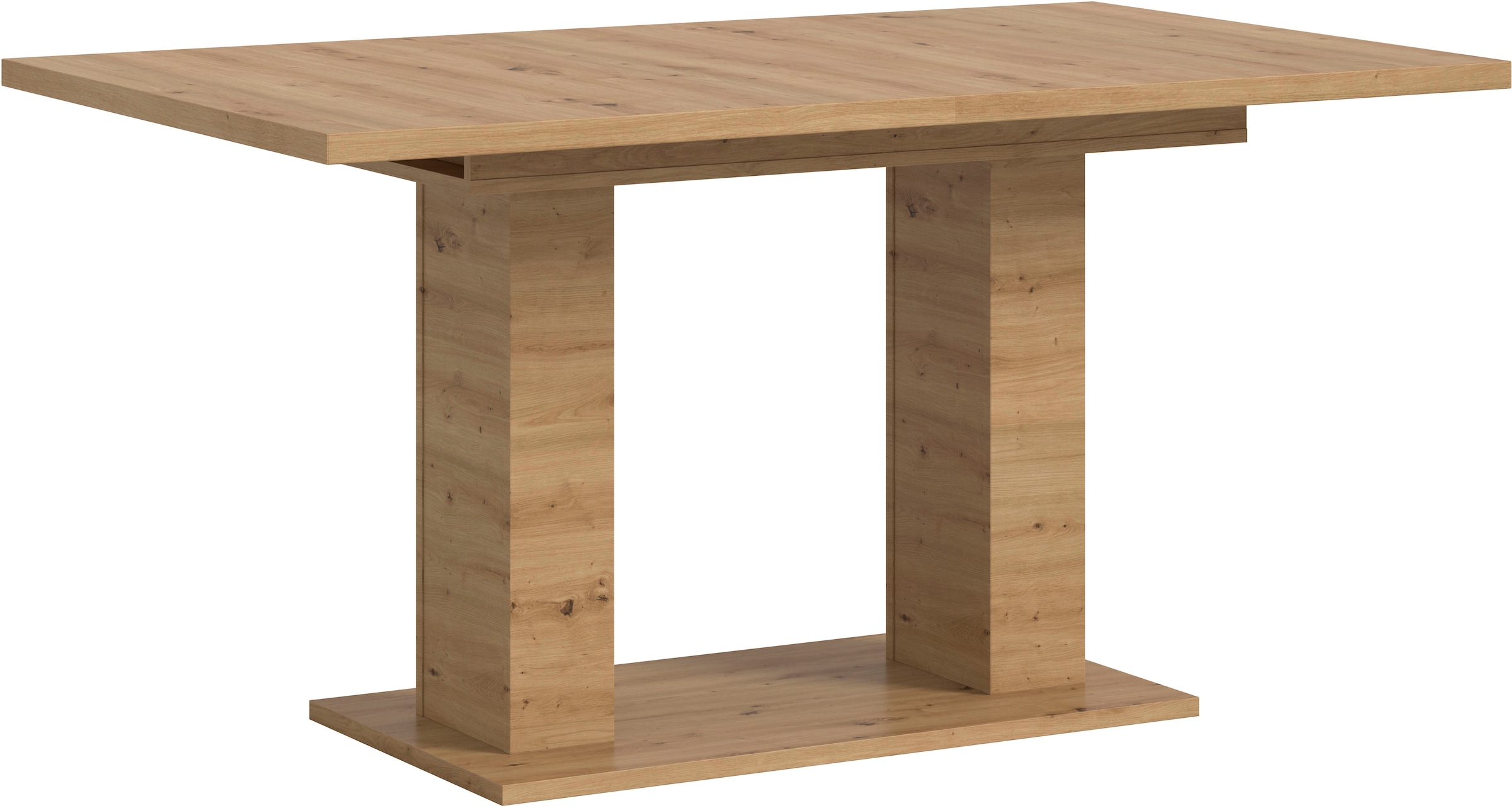 Home affaire Esstisch "Motus, ausziehbar 150 -190 cm, inklusive 40 cm Einlegeplatte" Set, 1 Stk. tlg. Doppelsäulengestell mit Bodenplatte, Tisch, Esstisch, Küche