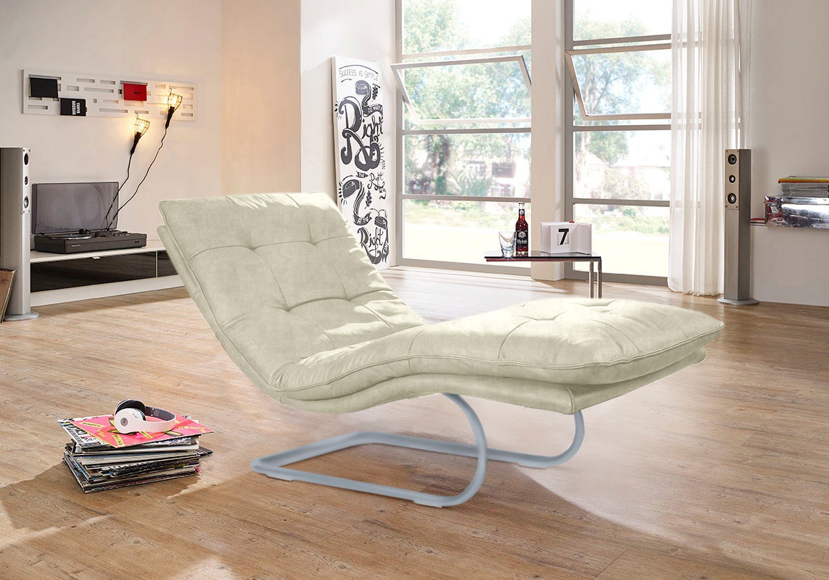 W.SCHILLIG Relaxliege »daily dreams«, in Waffelkissen-Optik, wahlweise mit Motor, silber matt, in 2 Breiten
