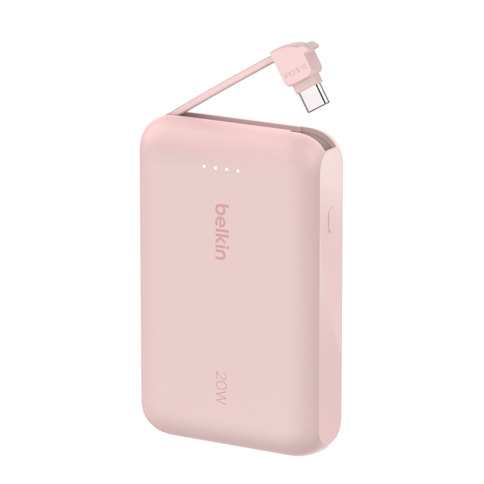 Belkin Powerbank »BoostCharge Power Bank 10K mit integrierten Kabeln«, Belkin BOOST CHARGE Power Delivery Powerbank 10.000mAh, white
