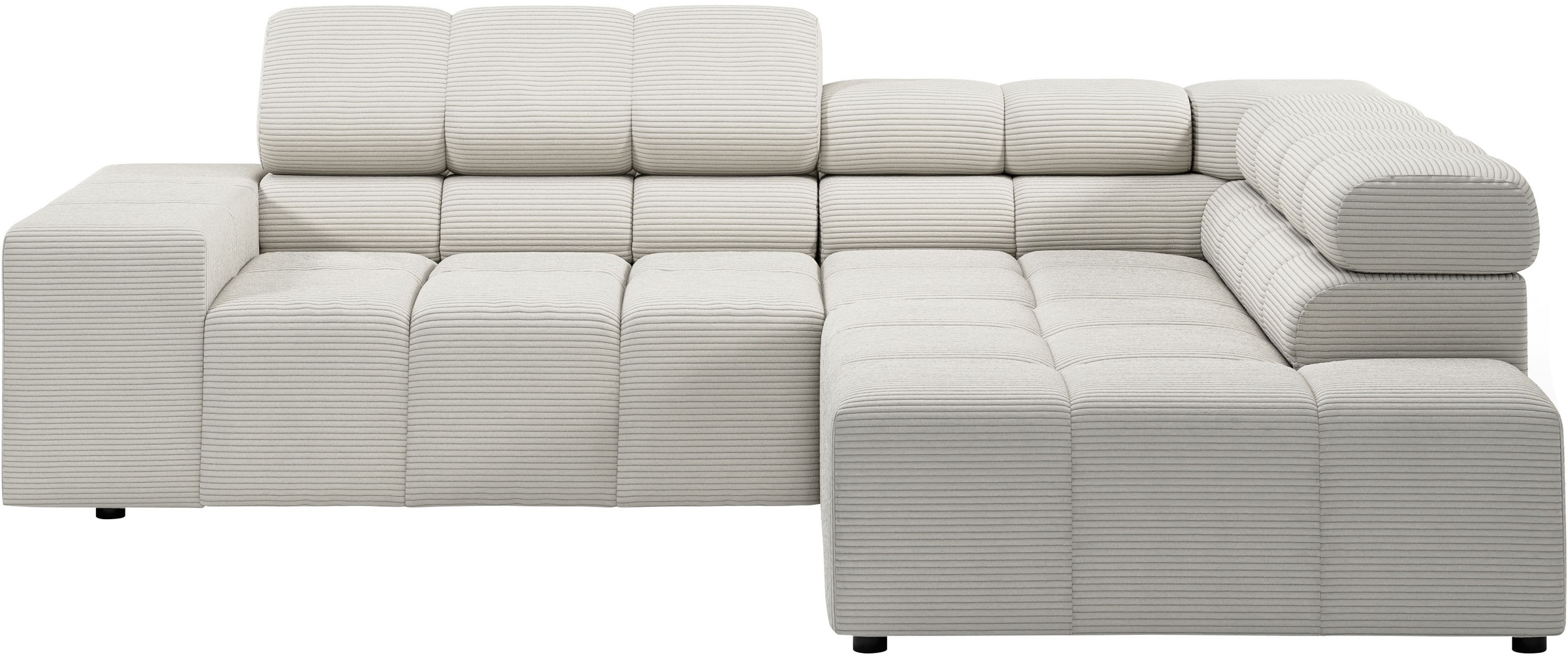 Home affaire Ecksofa »Ancona, incl. Kopfteilverstellung + 3 Zierkissen, L-Form, Breite 249cm« wahlweise motorische Sitztiefenverstellung, B/T(H: 249/215/70 cm
