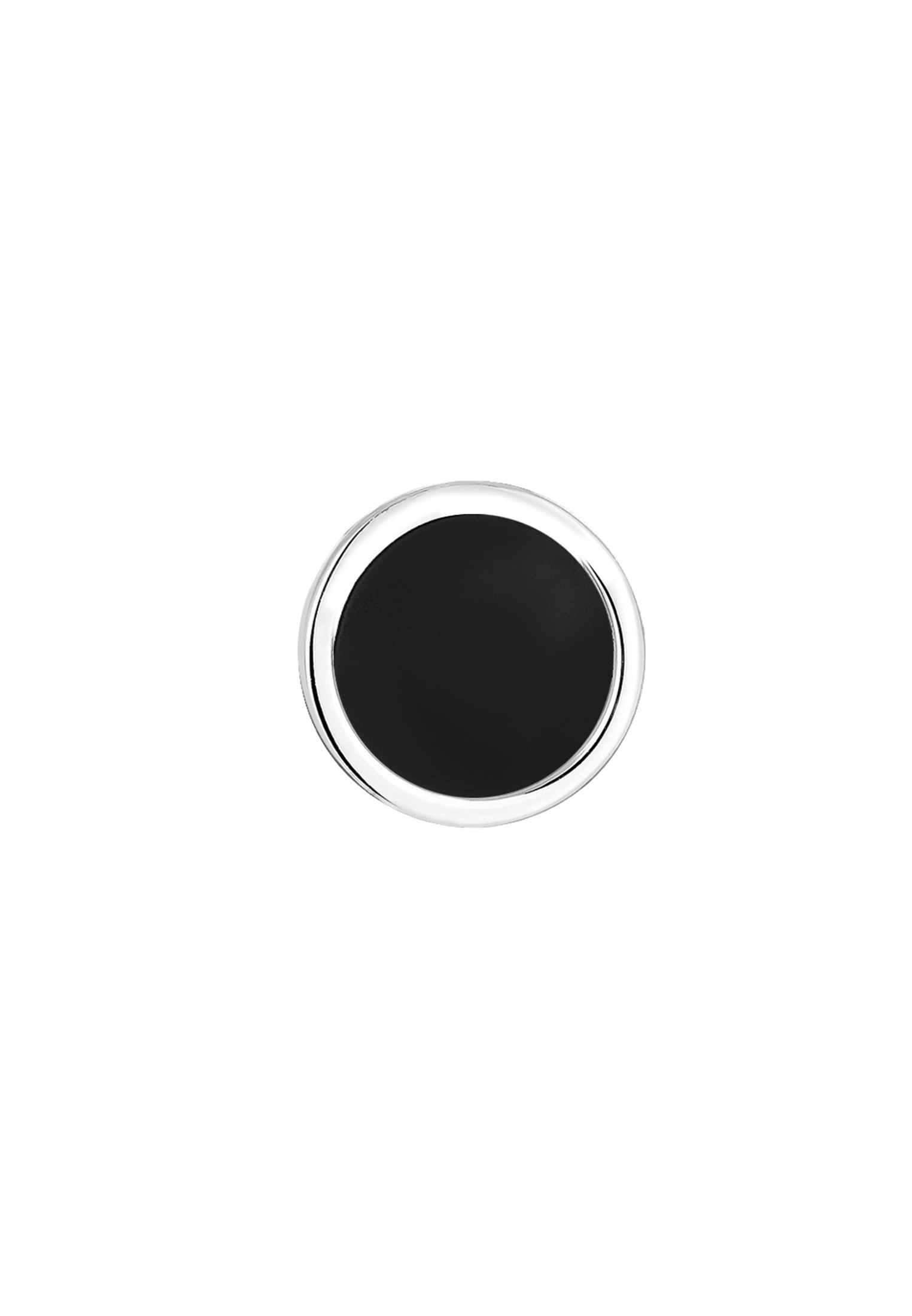 Kuzzoi Paar Ohrstecker »Ohrringe Ohrstecker Rund Emaille schwarz 925 Sterling Silber (Einzelstecker)«