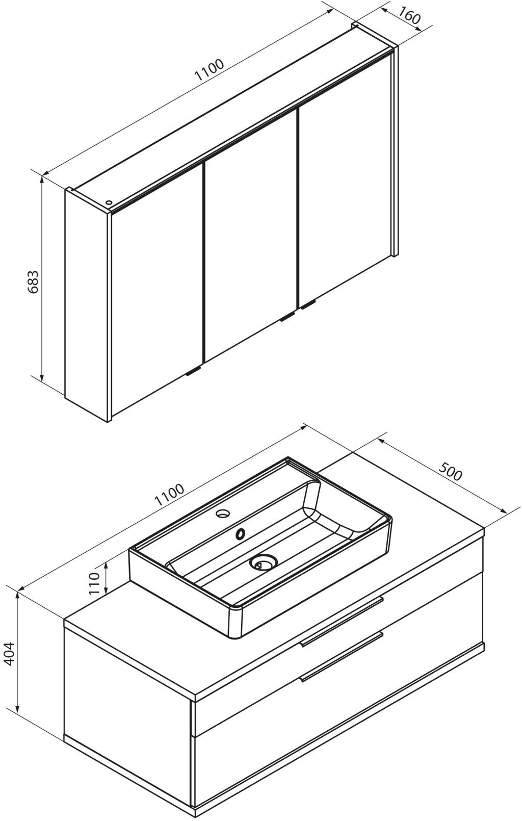 welltime Badmöbel-Set »Belmont« 3 tlg.