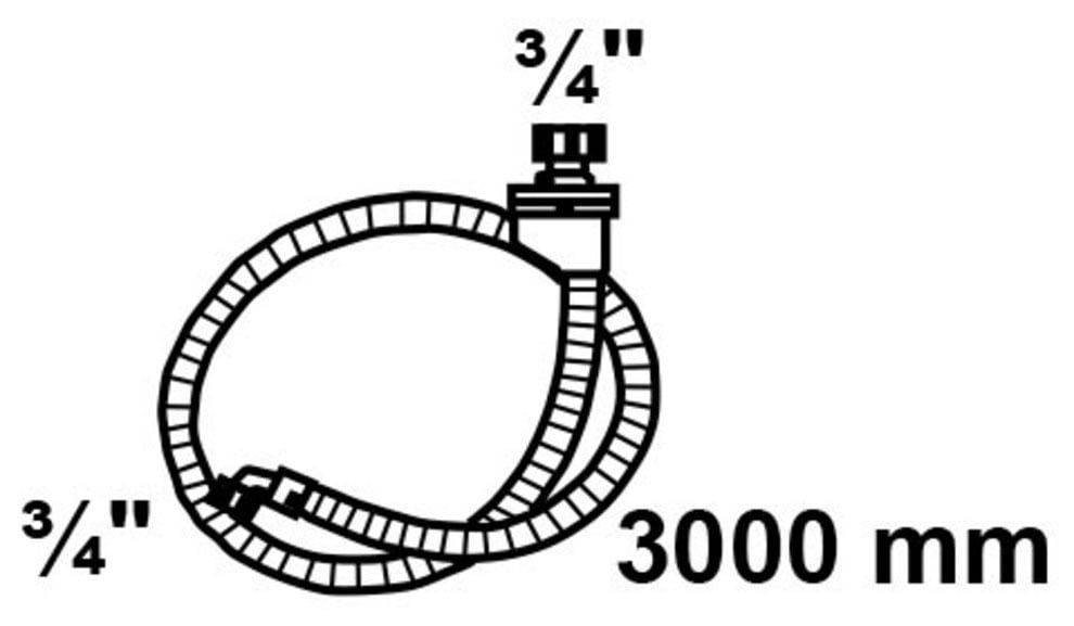 Kirchhoff Zulaufschlauch, Sicherheits-Zulaufschlauch, 3/4"IG x 3 m x 3/4"IG, 10bar/90°C
