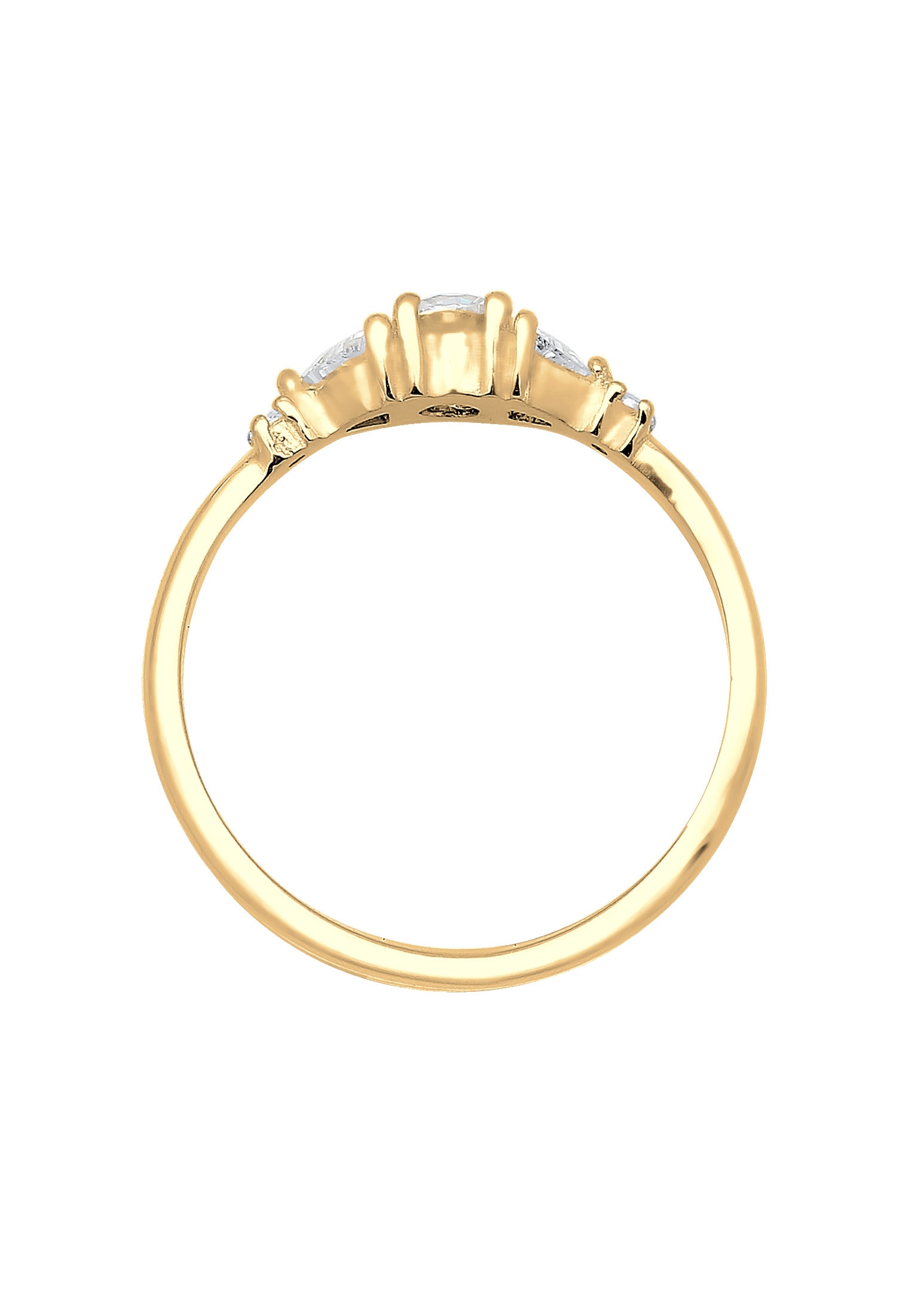 Elli Premium Trauring »Ring Verlobung Zirkonia Dreieck Funkelnd 925 Silber«