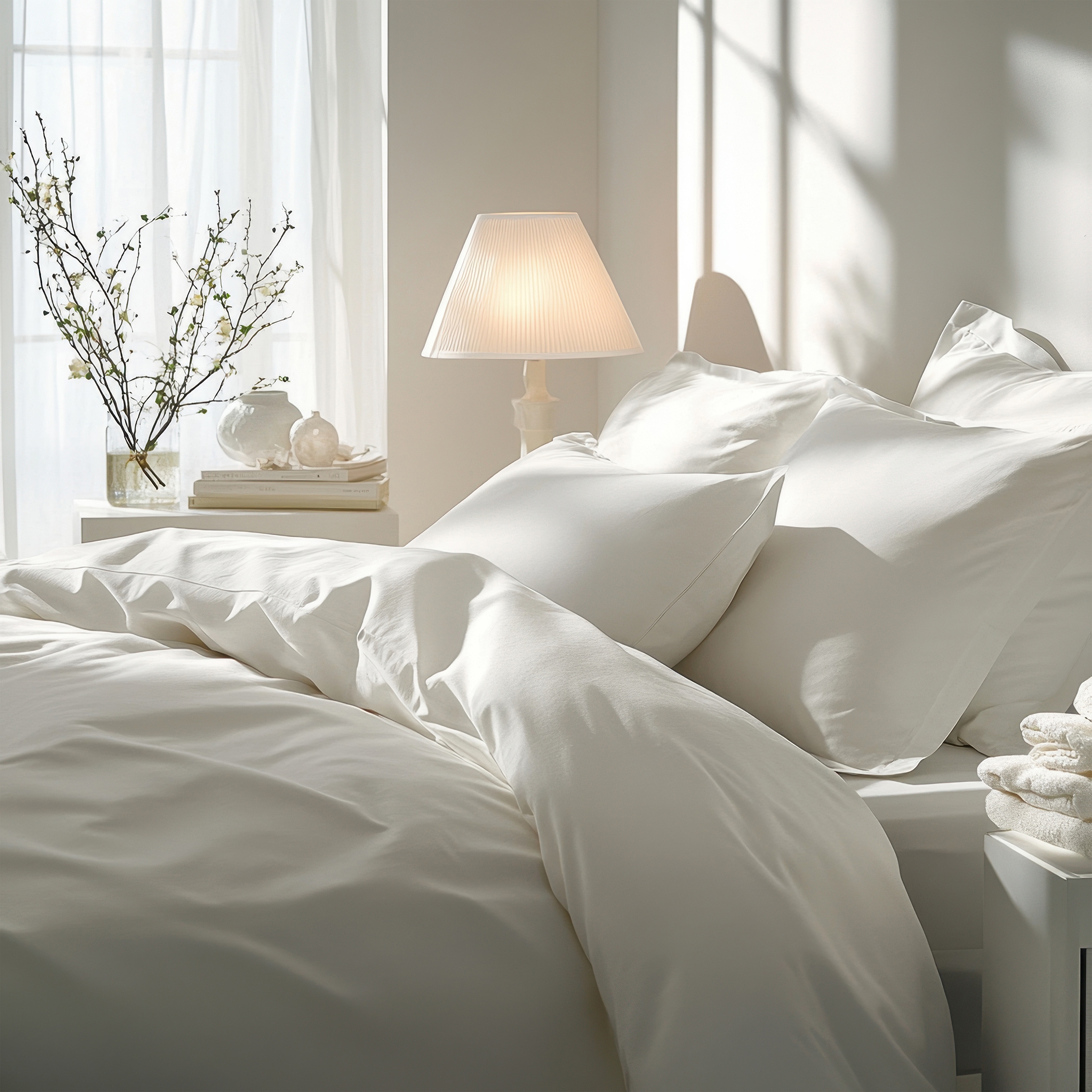 Florella Bettwäsche »»UNI weiss« Edel-Satin,  100% Baumwolle«