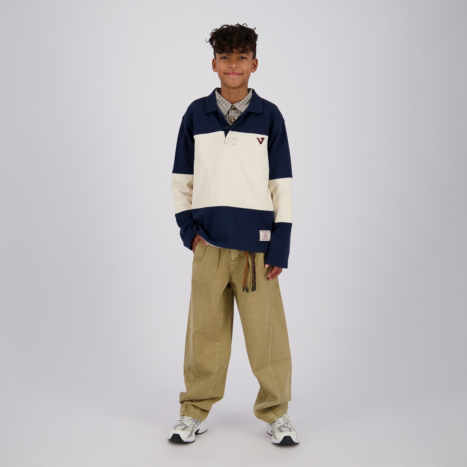 Vingino Langarm-Poloshirt mit großem Rückenprint / Colorblocking-Design / für Boys