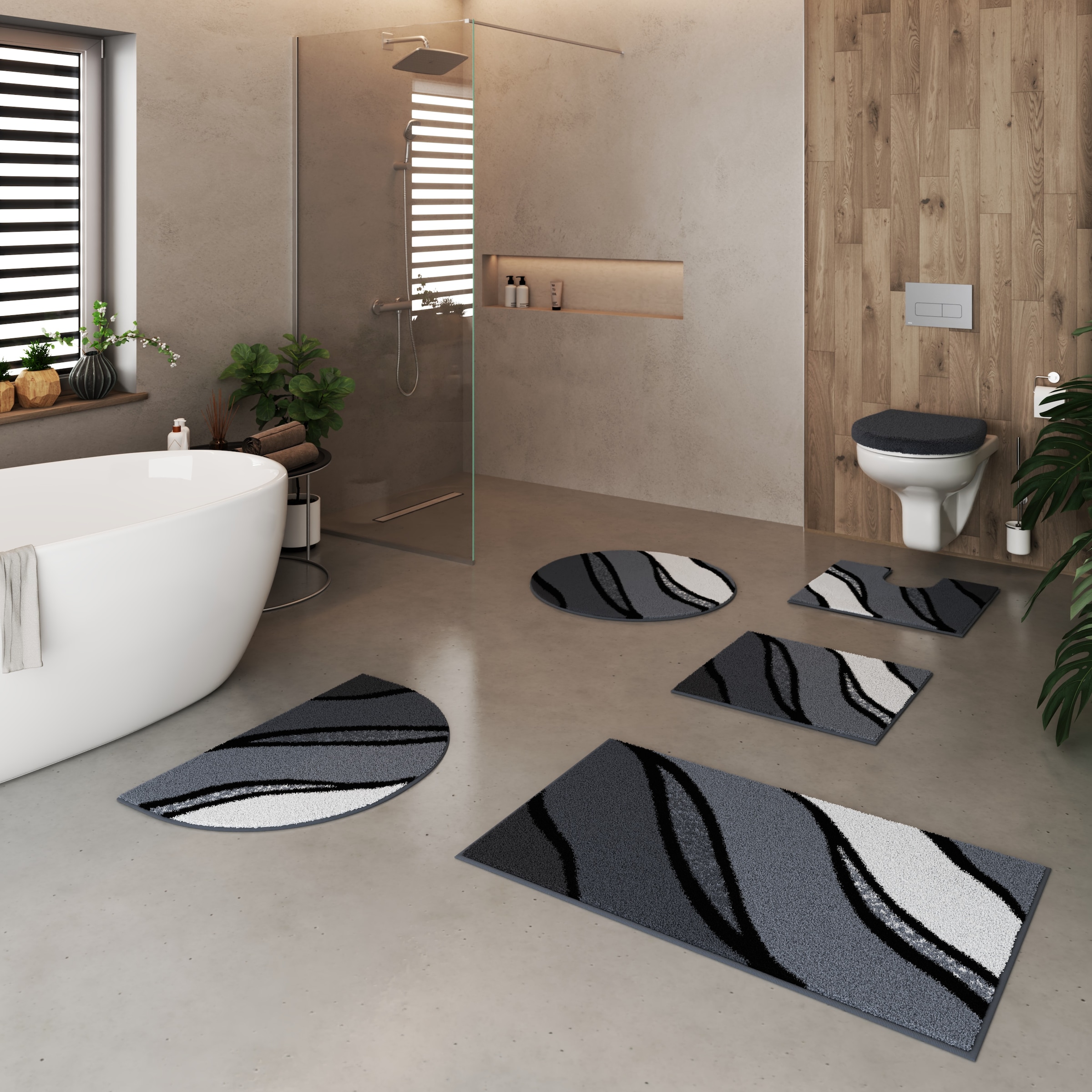 Grund Badematte »Belize, Badvorleger, Badezimmer Teppich, sehr weich«, rutschhemmend beschichtet, schnell trocknend-fußbodenheizungsgeeignet, weiche Haptik, auch als 3 teiliges Set erhältlich, Made in Europe
