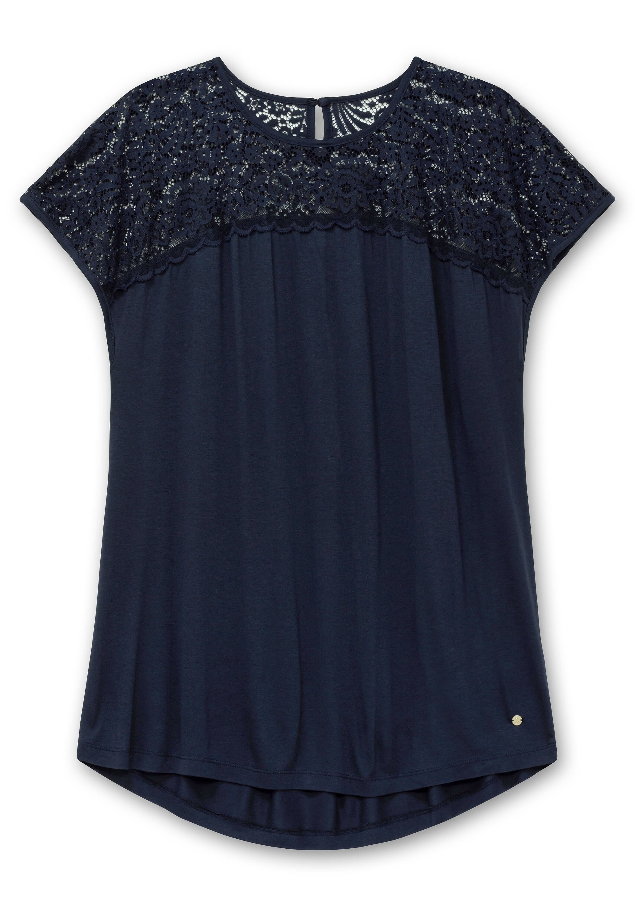 Sheego Spitzenshirt »Shirt mit Spitzenpasse an der Schulterpartie«