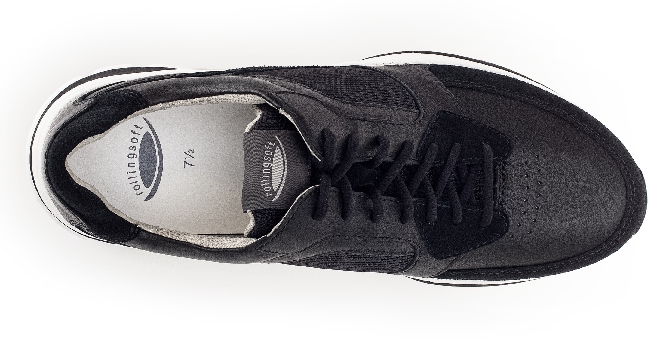 Gabor Rollingsoft Keilsneaker, Freizeitschuh, Halbschuh, Schnürschuh mit Logo an der Ferse, G-Weite