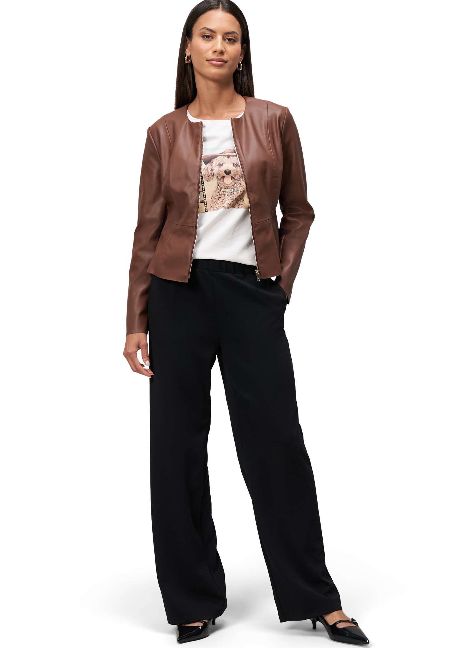 Zero Jackenblazer »Blazer-Jacke in Lederoptik«