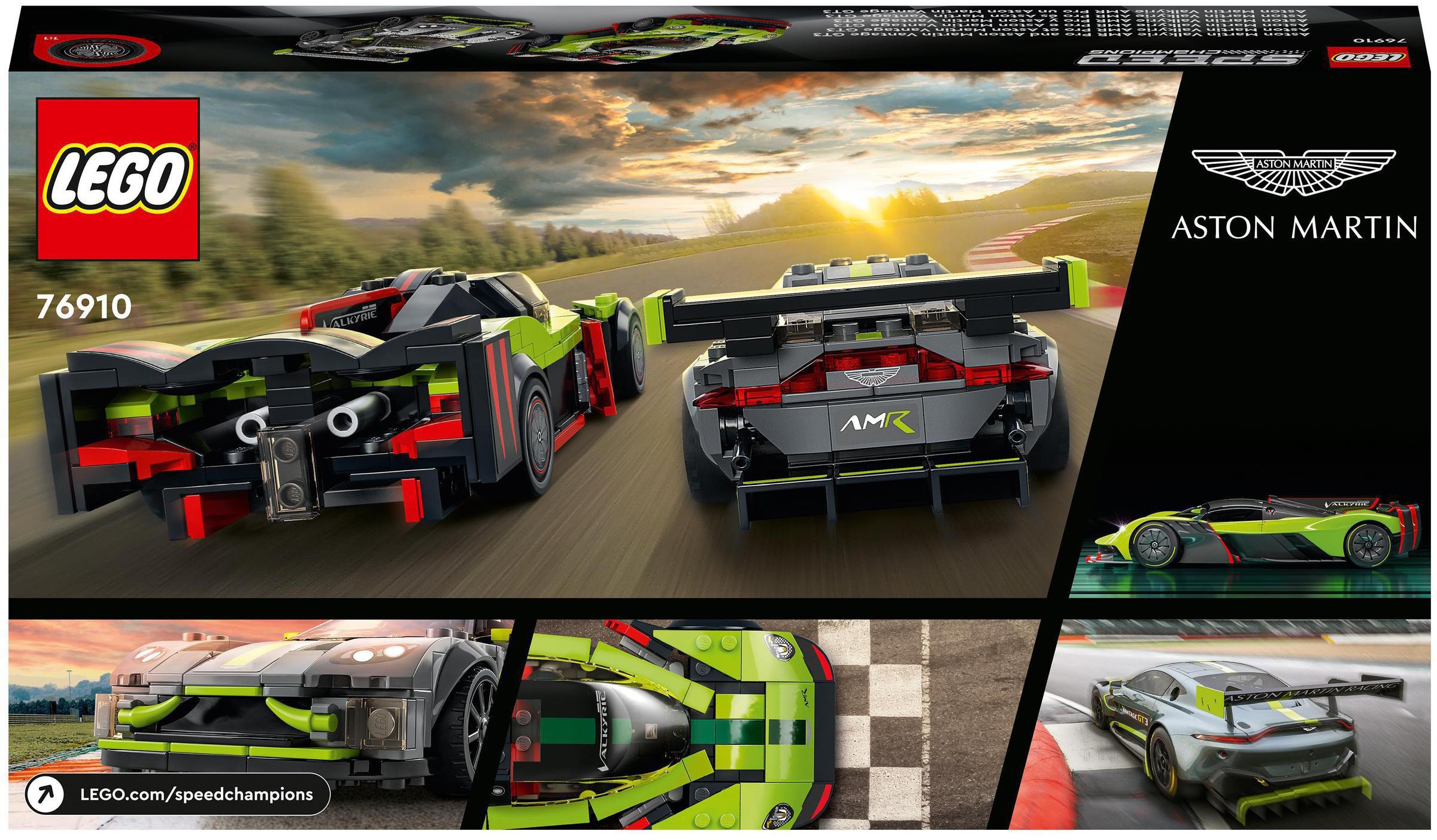 LEGO® Konstruktionsspielsteine »Aston Martin Valkyrie AMR Pro & Aston Martin Vantage GT3 (76910)«, (592 St.), LEGO® Speed Champions
