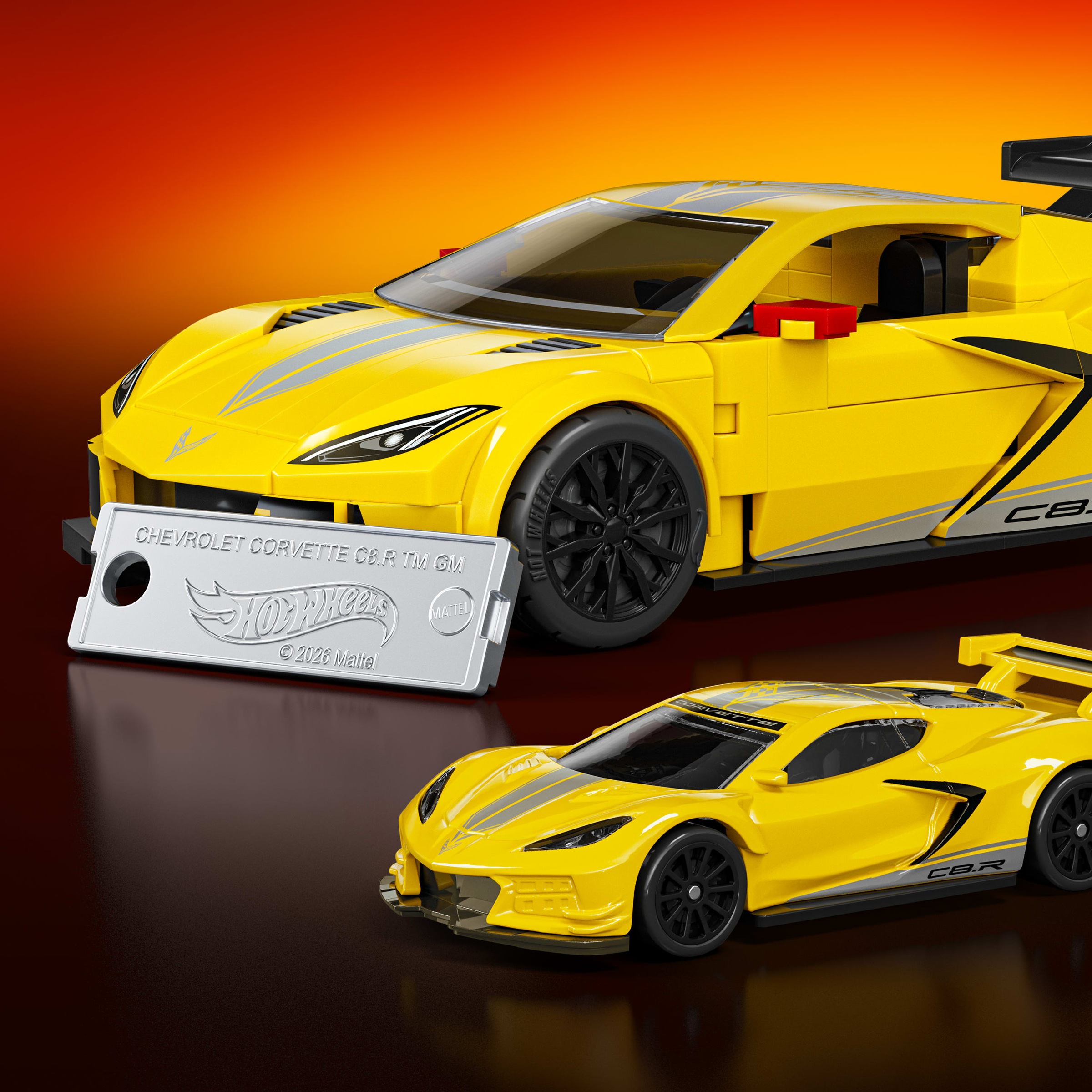 Mattel® Modellbausatz »Mattel Brick Shop Hot Wheels Speed Corvette« 261 Stk. tlg. 1:32