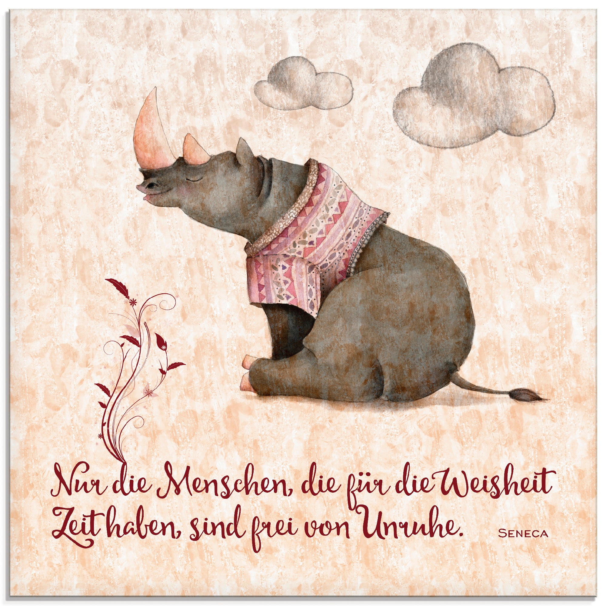 Glasbild »Lebensweisheit Zeit«, Tiere, (1 St.), in verschiedenen Größen