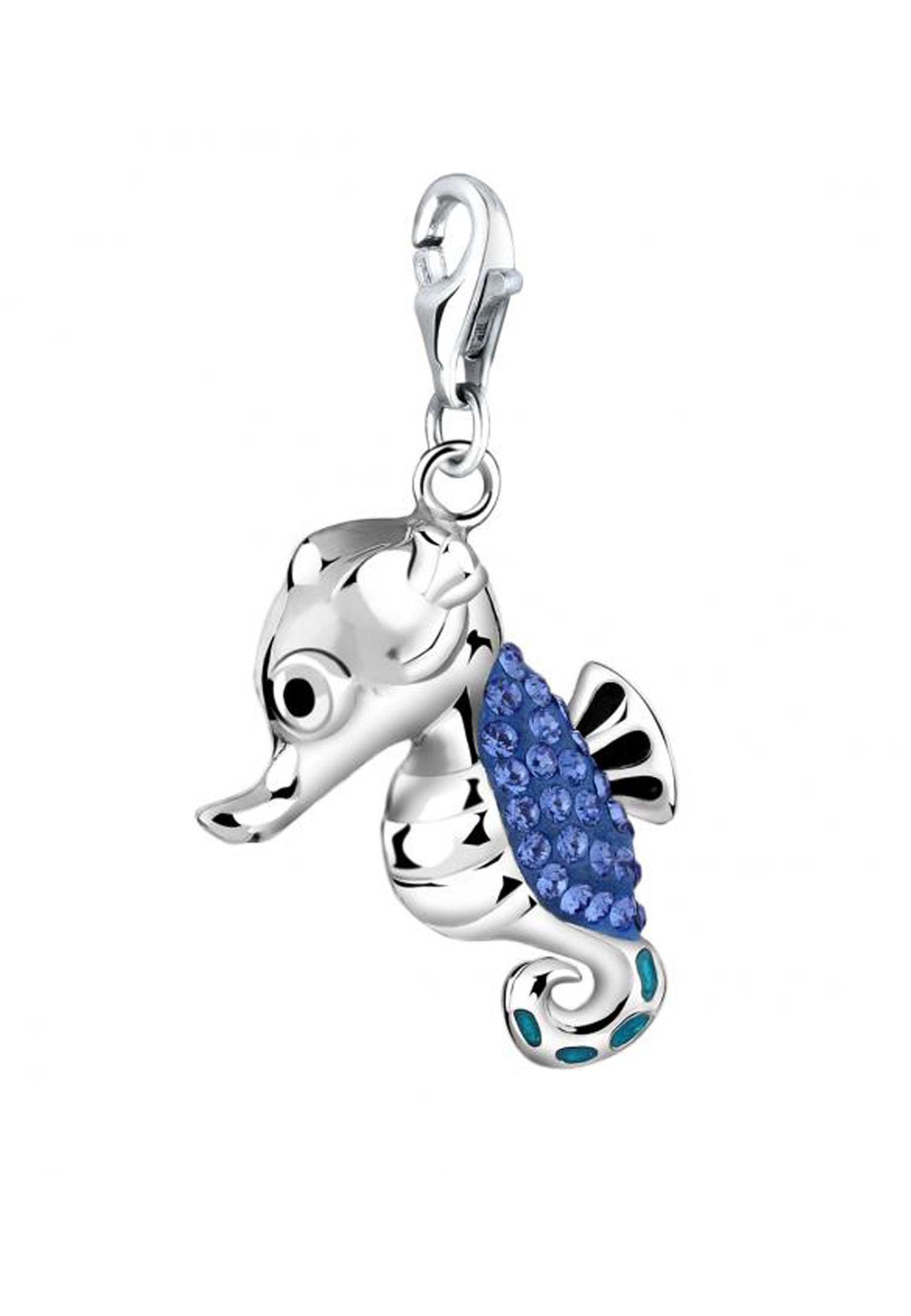 Nenalina Charm-Einhänger »Charm Seepferdchen Kristalle Meer 925 Silber«