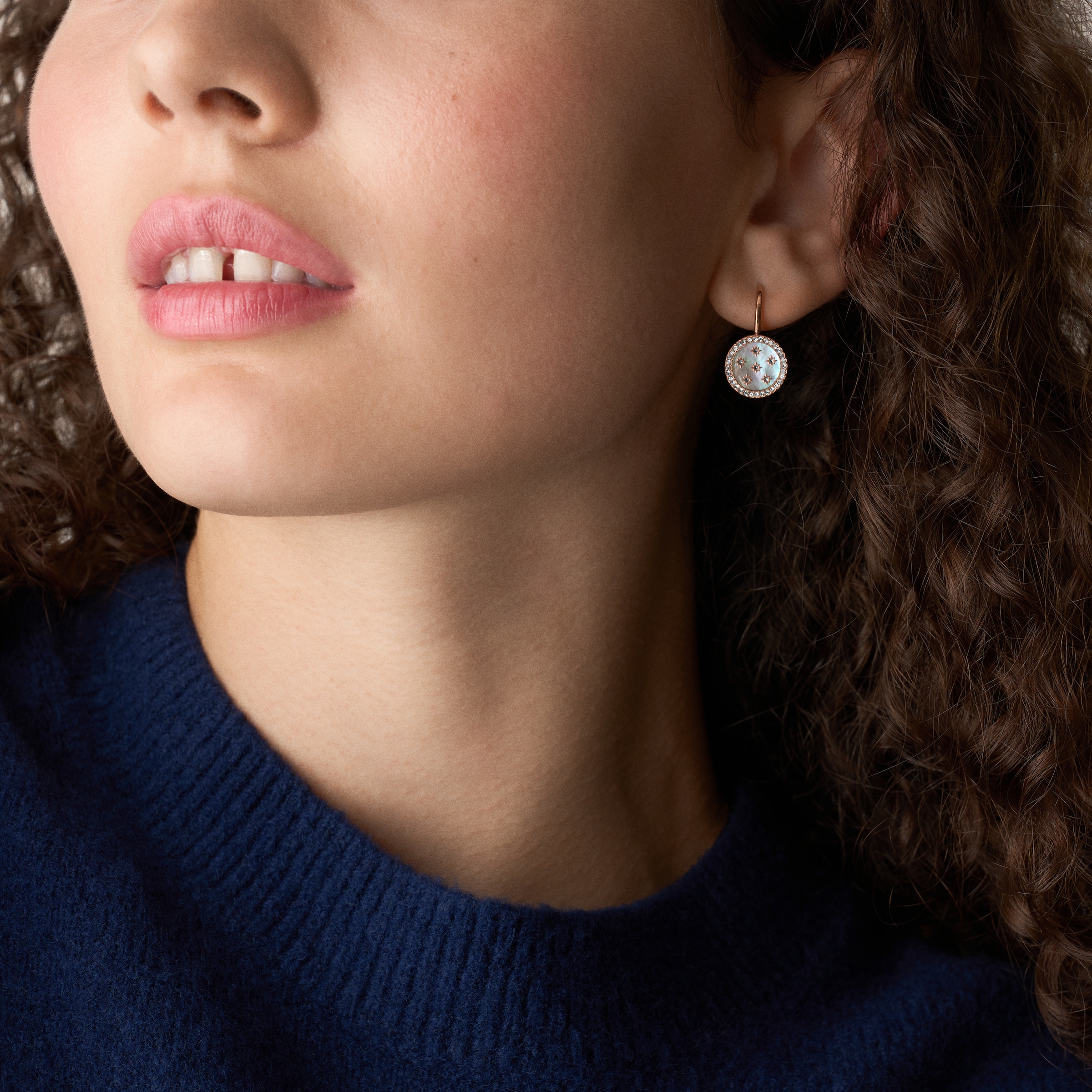 Fossil Paar Ohrhaken »Schmuck Geschenk Edelstahl Ohrringe MERRIT« mit Glasstein - mit Perlmutt