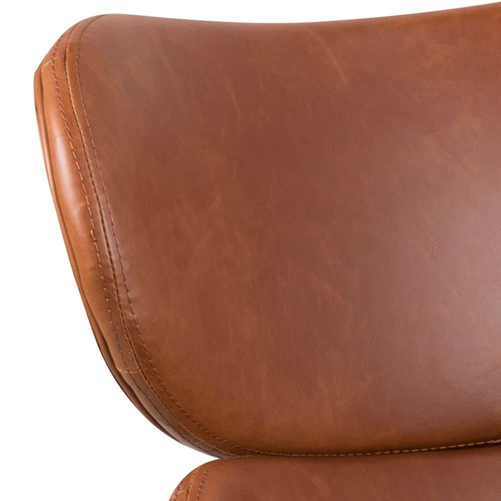 ACTONA GROUP Stuhl »Cazar Loungesessel«, Kunstleder, Brandyfarbenem PU lederoptik und Kufengestell aus Stahl Schwarz