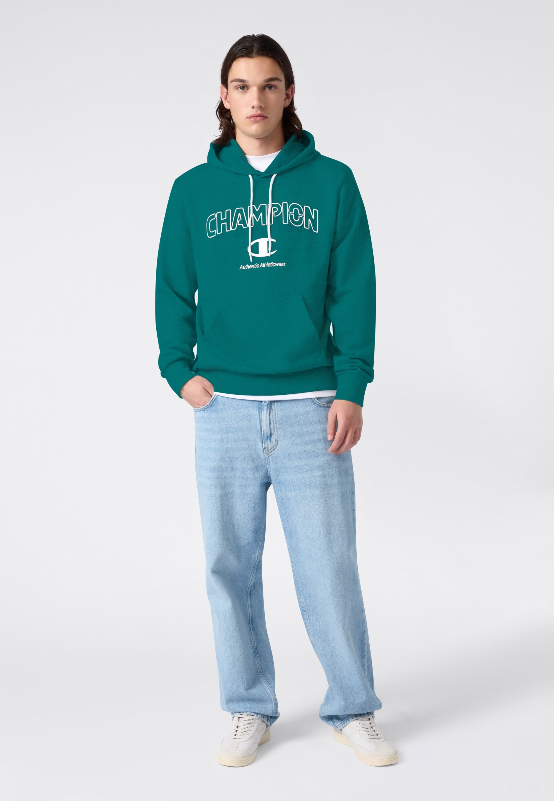 Champion Kapuzensweatshirt »Graphic Terry Hoodie«, mit Rundhalsausschnitt, aus Baumwolle und Polyester
