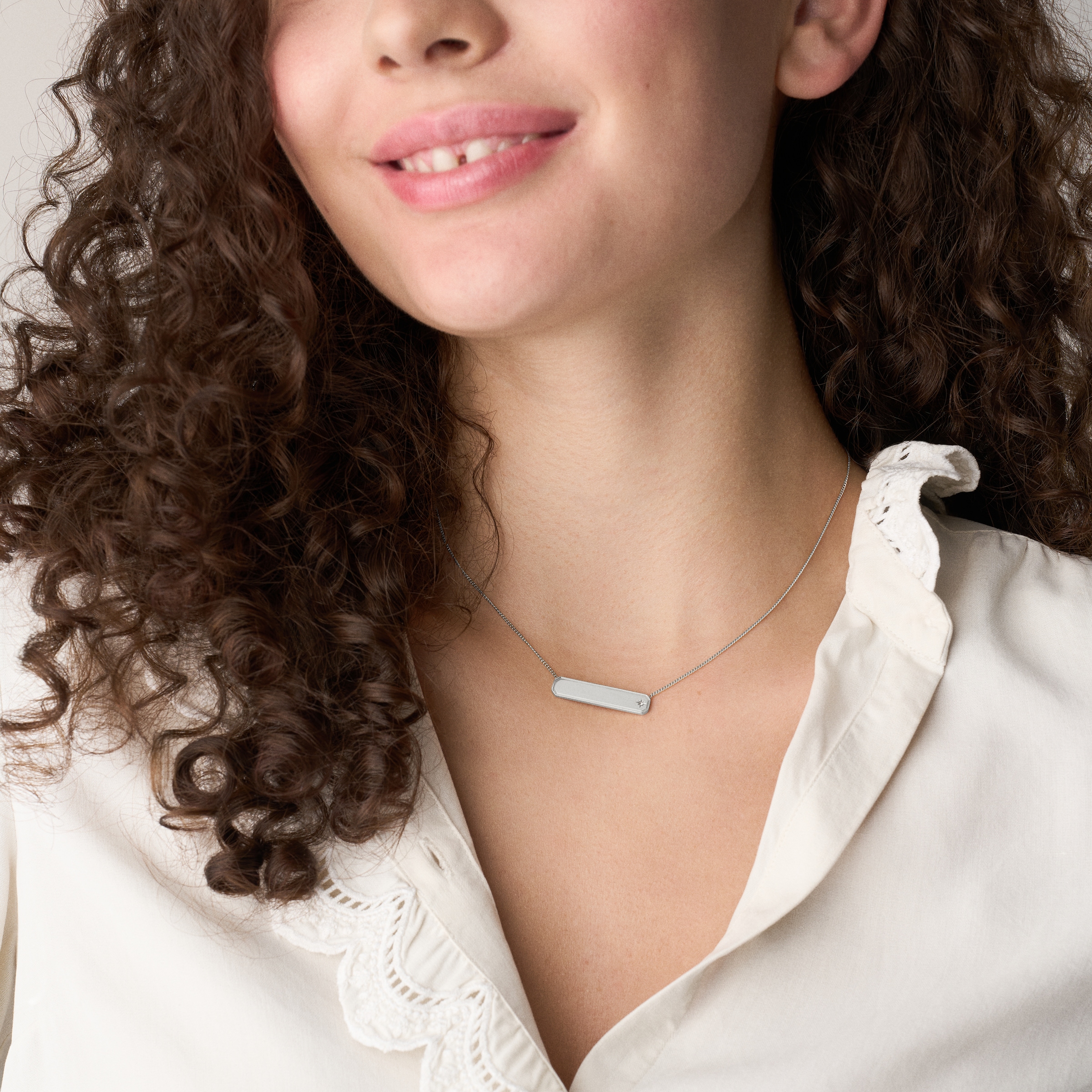 Fossil Kette mit Anhänger »Schmuck Geschenk Edelstahl Halsschmuck SADIE« mit Glasstein