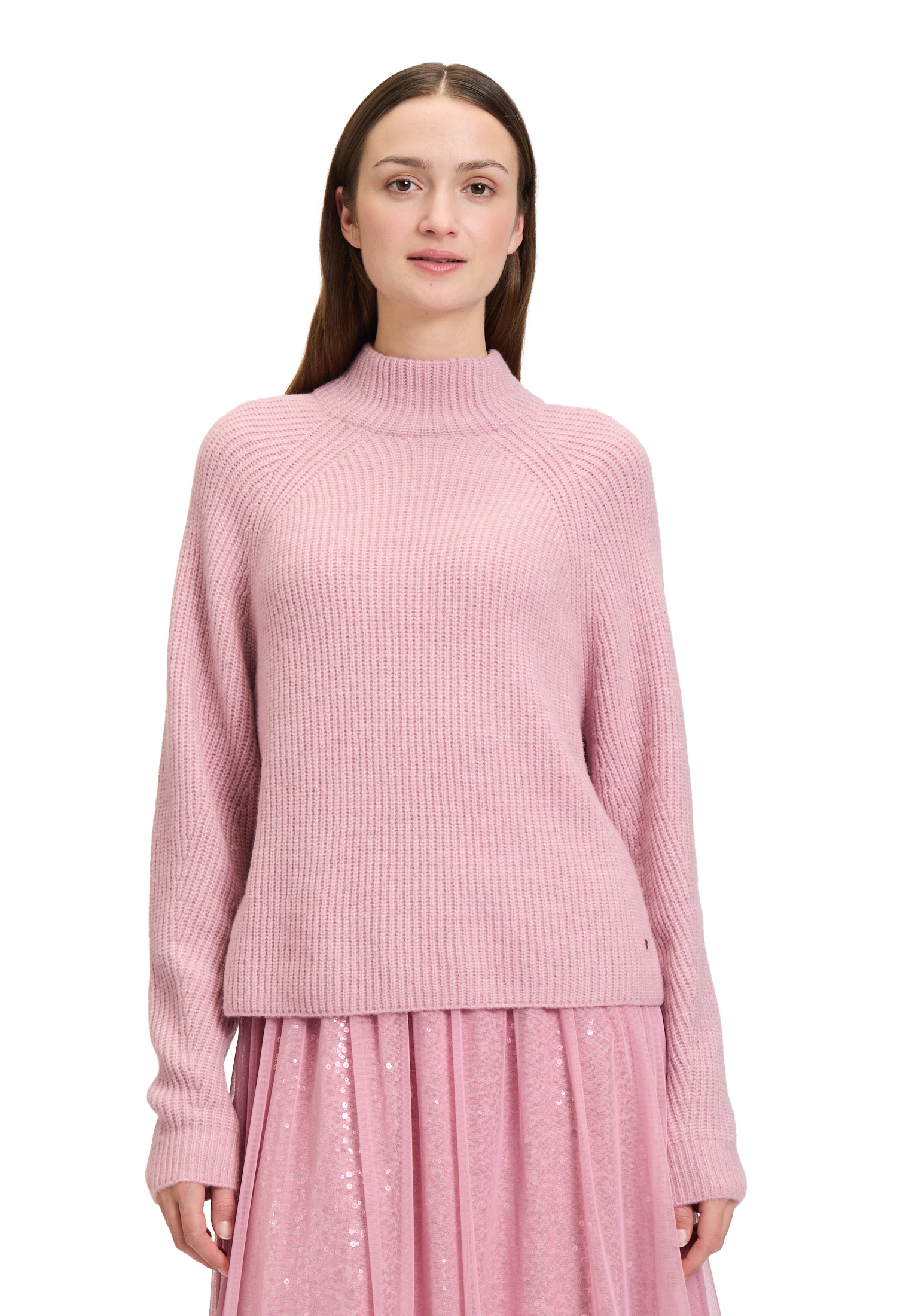 Betty&Co Rundhalspullover »Grobstrick-Pullover mit hohem Kragen«