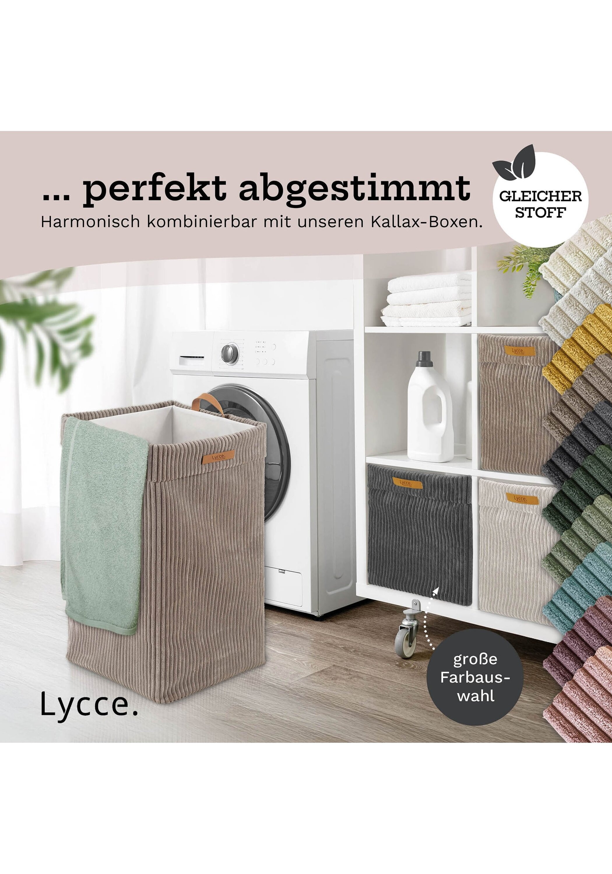 Lycce Wäschekorb »Wäschekorb Wäschekorb Cord 1er Pack«